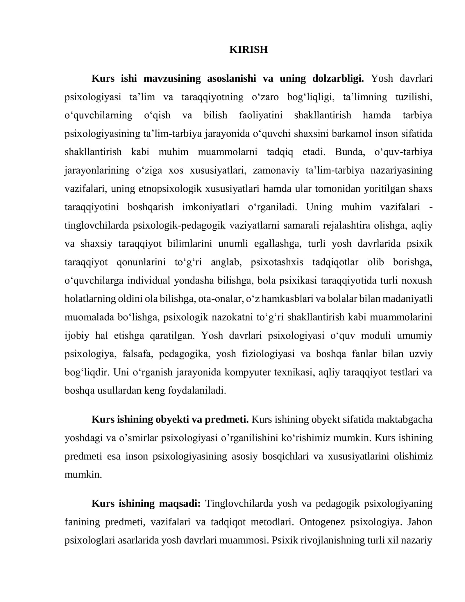 Turli yosh toifadagi insonlarning psixologik o’ziga xosligini aniqlash 3
