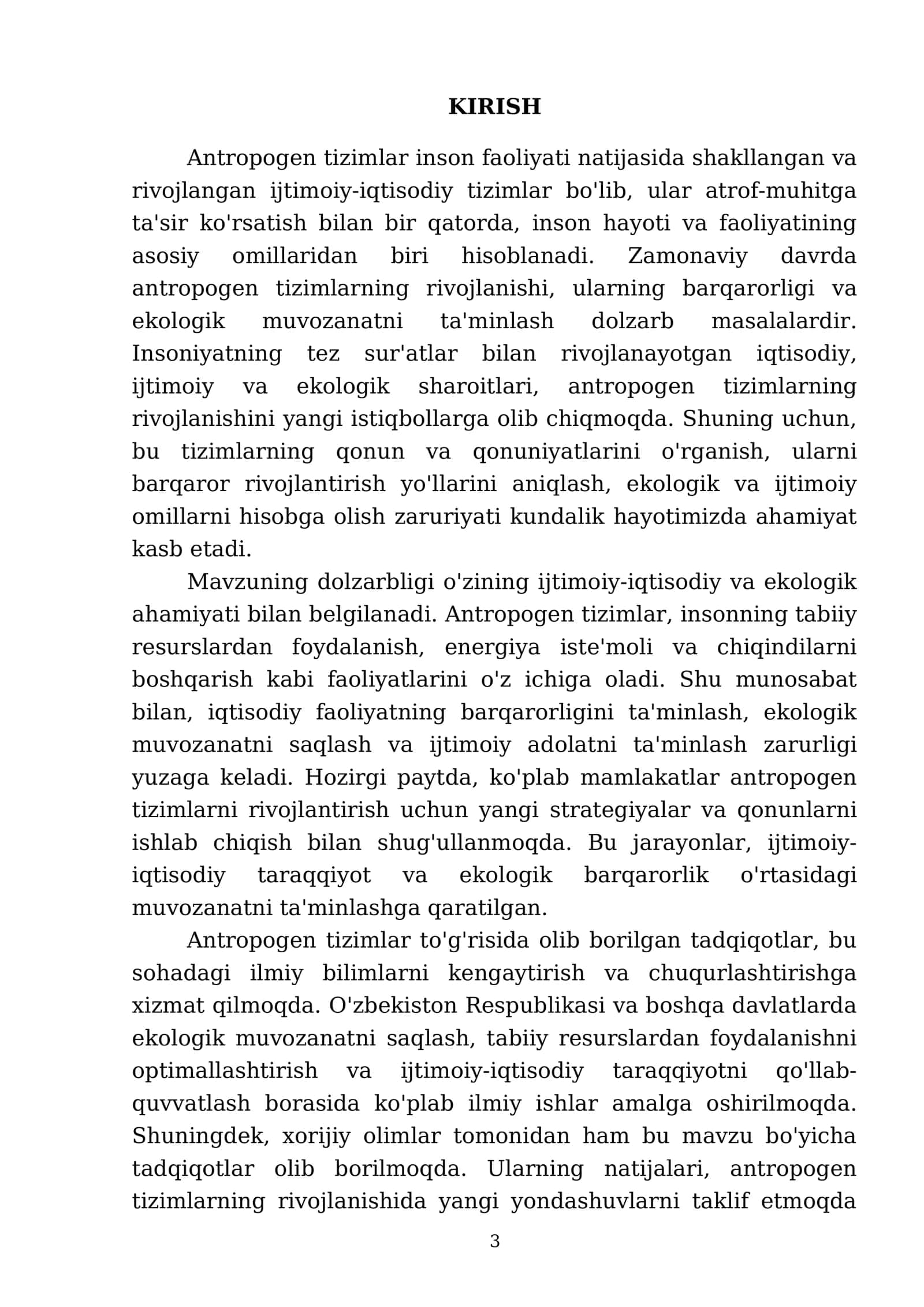 Antropogen tizimlarni rivojlantirishning qonun va qonuniyatlari 3