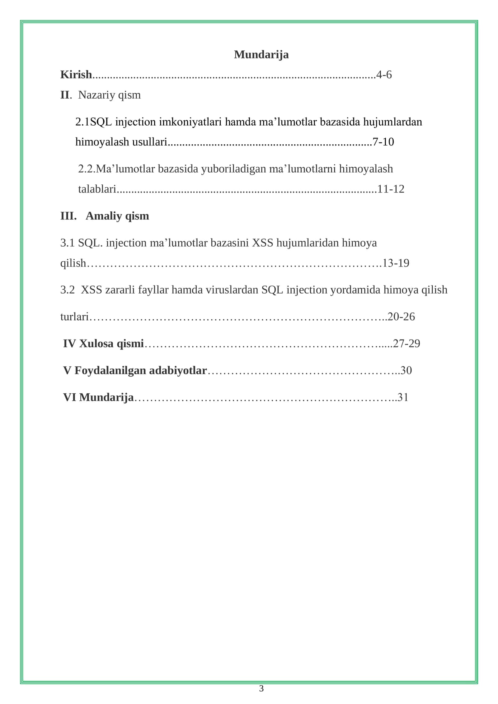 WEB TEXNOLOGIYALARI FANIDAN KURS ISHI 3