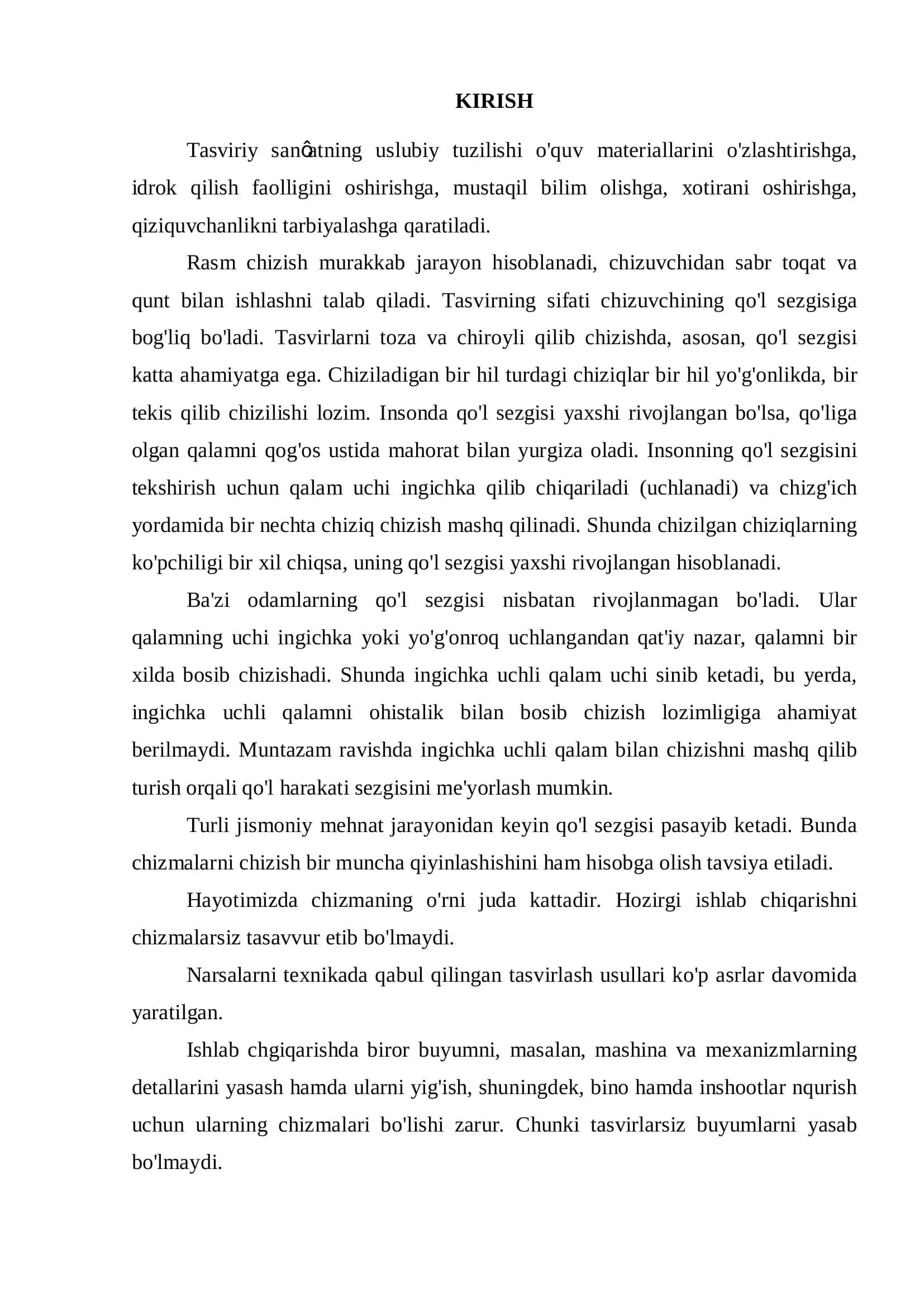 Kasb-hunar kollejlarida talabalarni Tasviriy san’atdan ijodiy ishlar orqali bilim tafakkurlarini oshirish 3