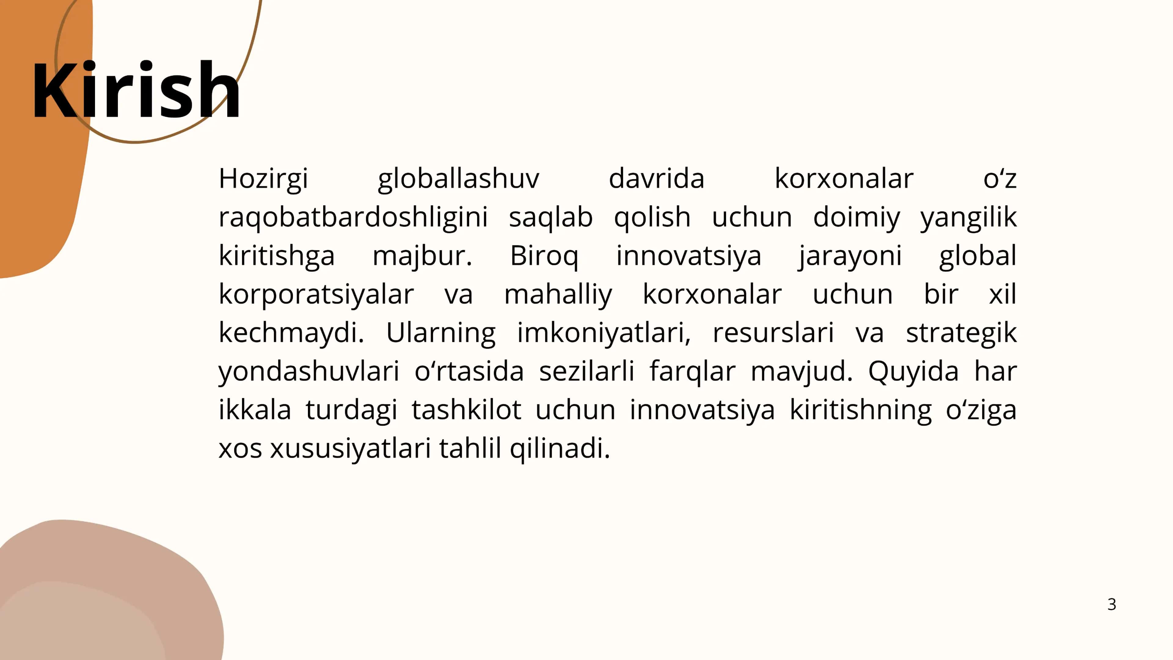 Global korxonalar yoki mahaliy korxonalarga innovatsiyalar kiritish 3