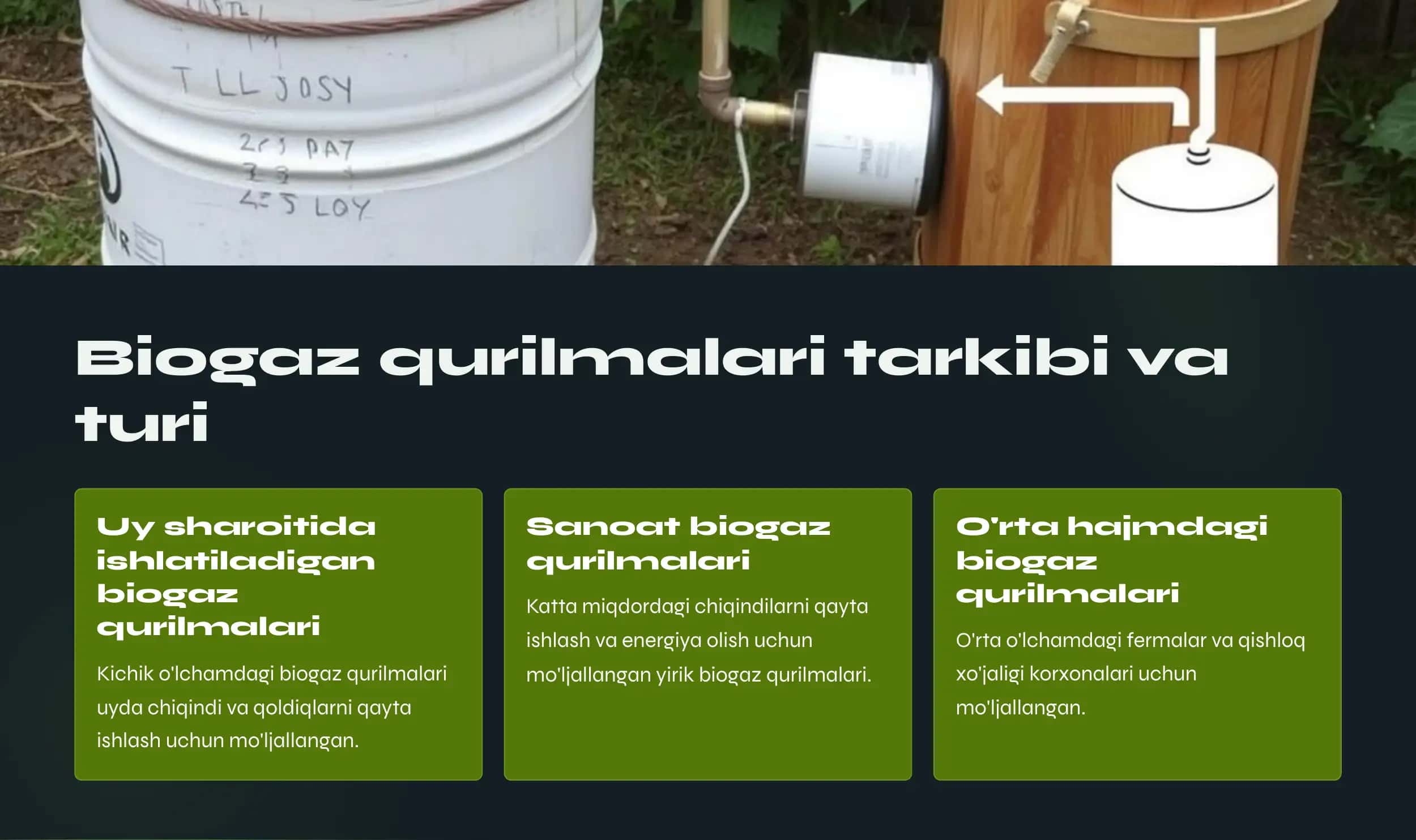 Biogazdan  foydalanish  Zamonaviy  ekologik yechim 3