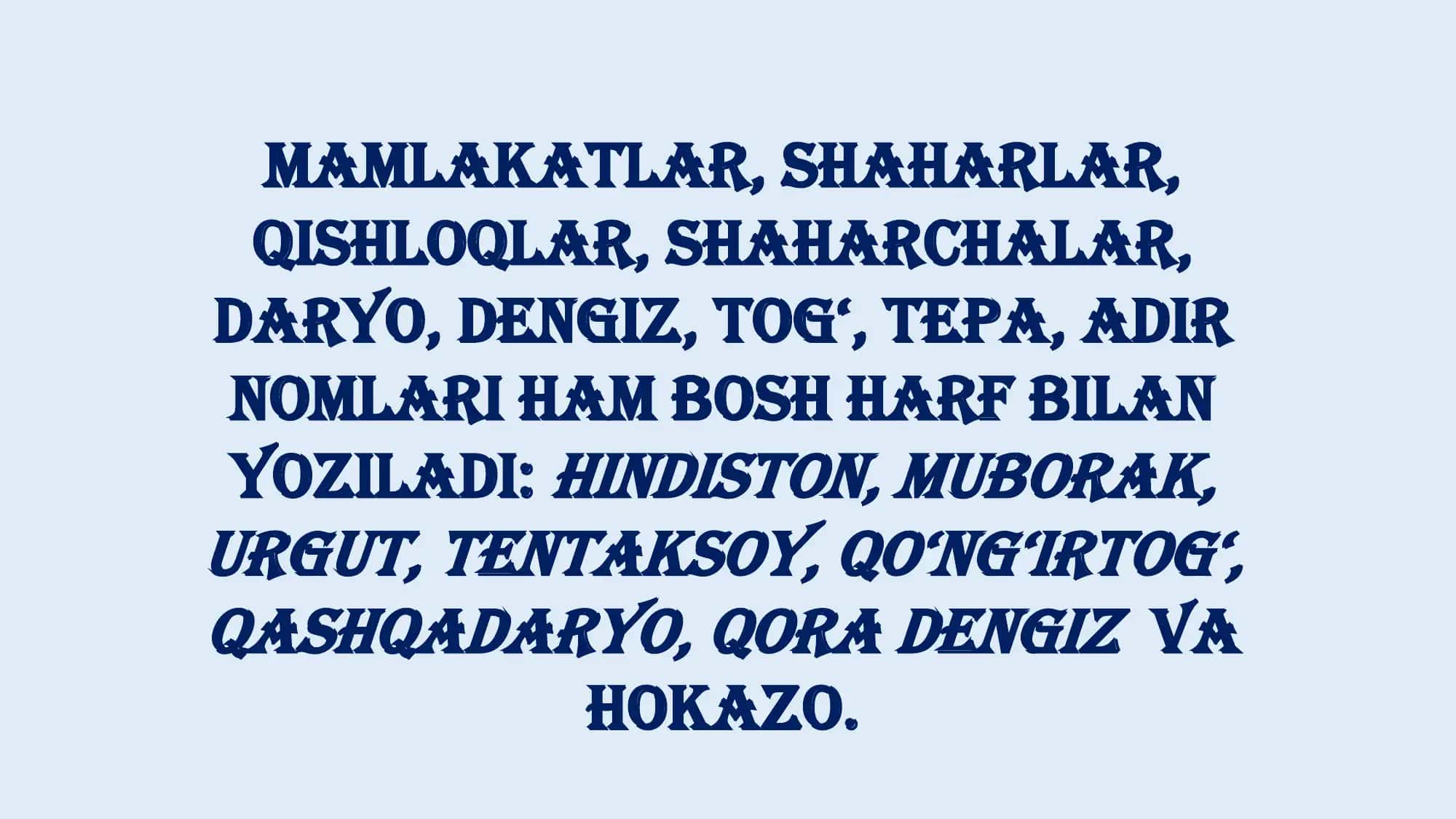 Bosh harflar imlosi 3