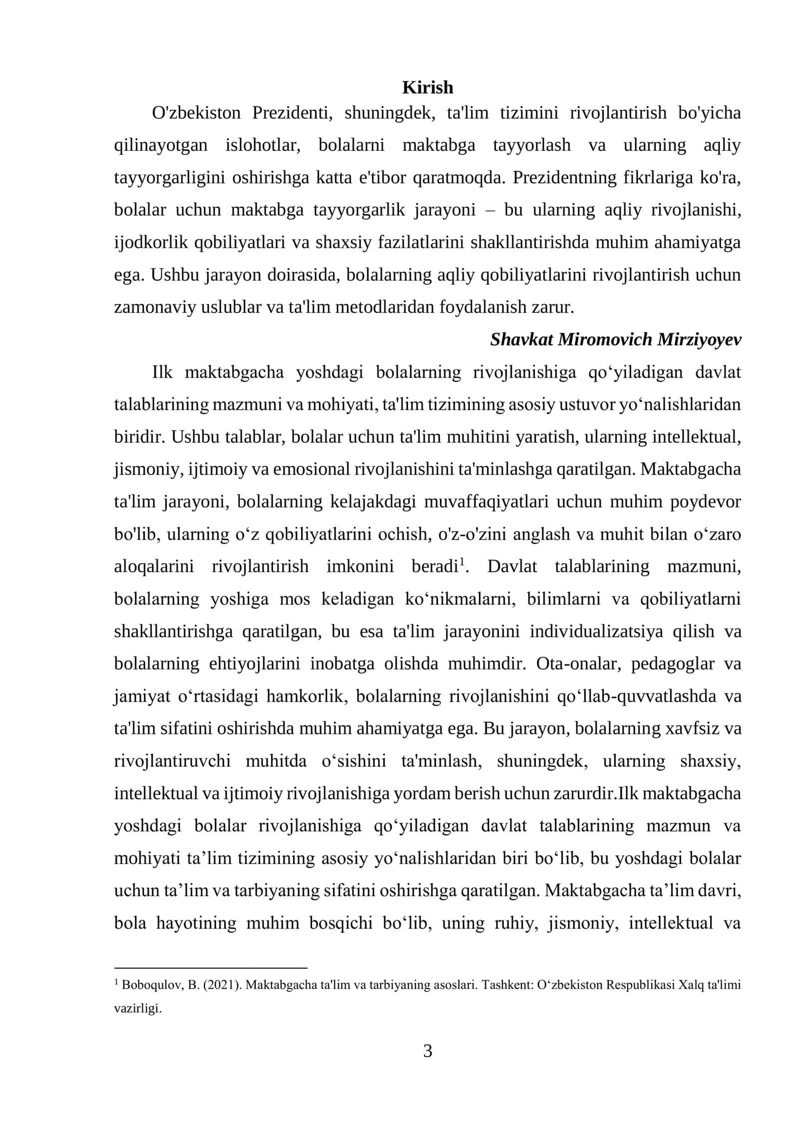 ILK MAKTABGACHA YOSHDAGI BOLALAR RIVOJLANISHIGA QO'YILADIGAN DAVLAT TALABLARI 3