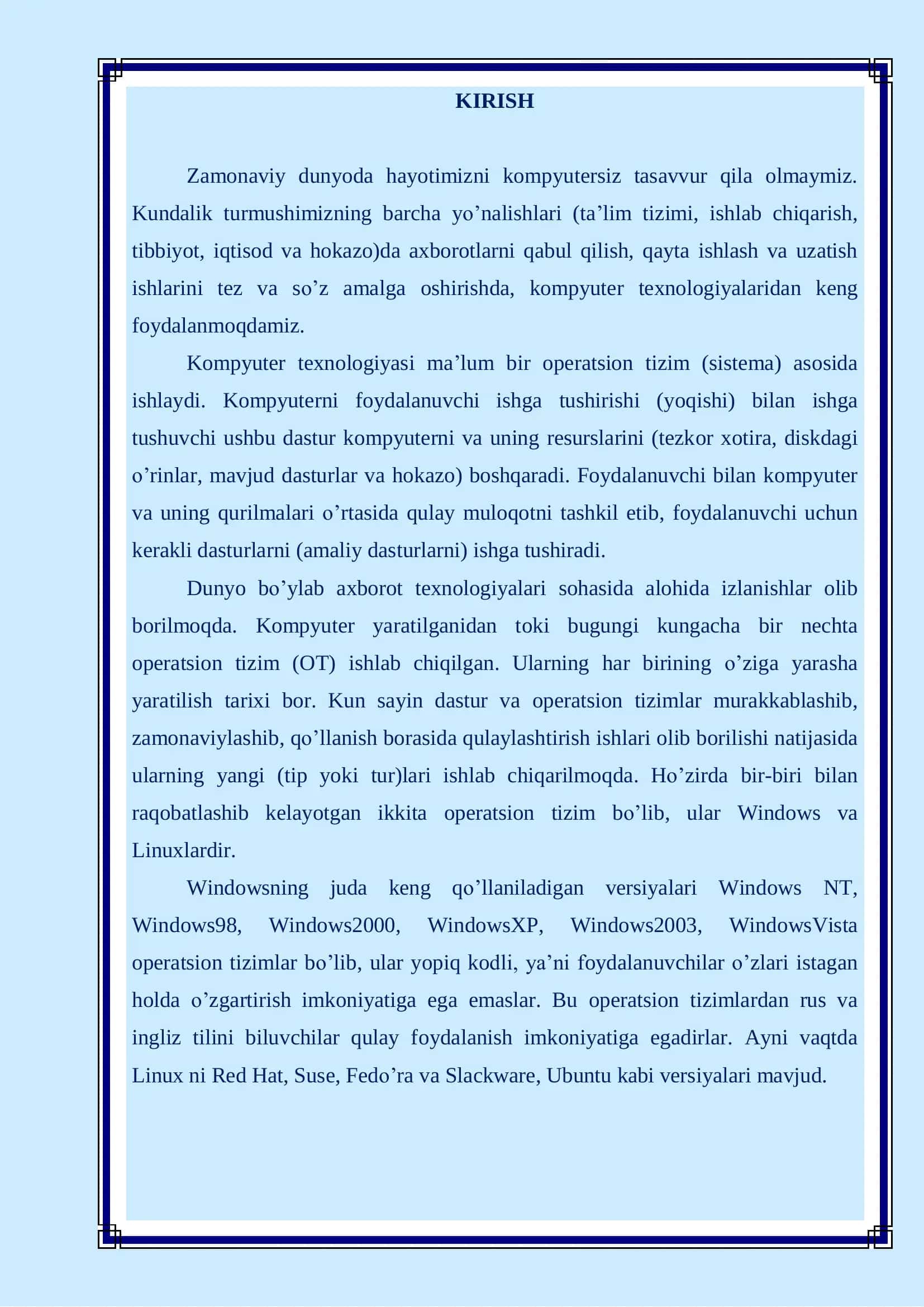 Operatsion tizimlar haqida ma’lumotlar 3