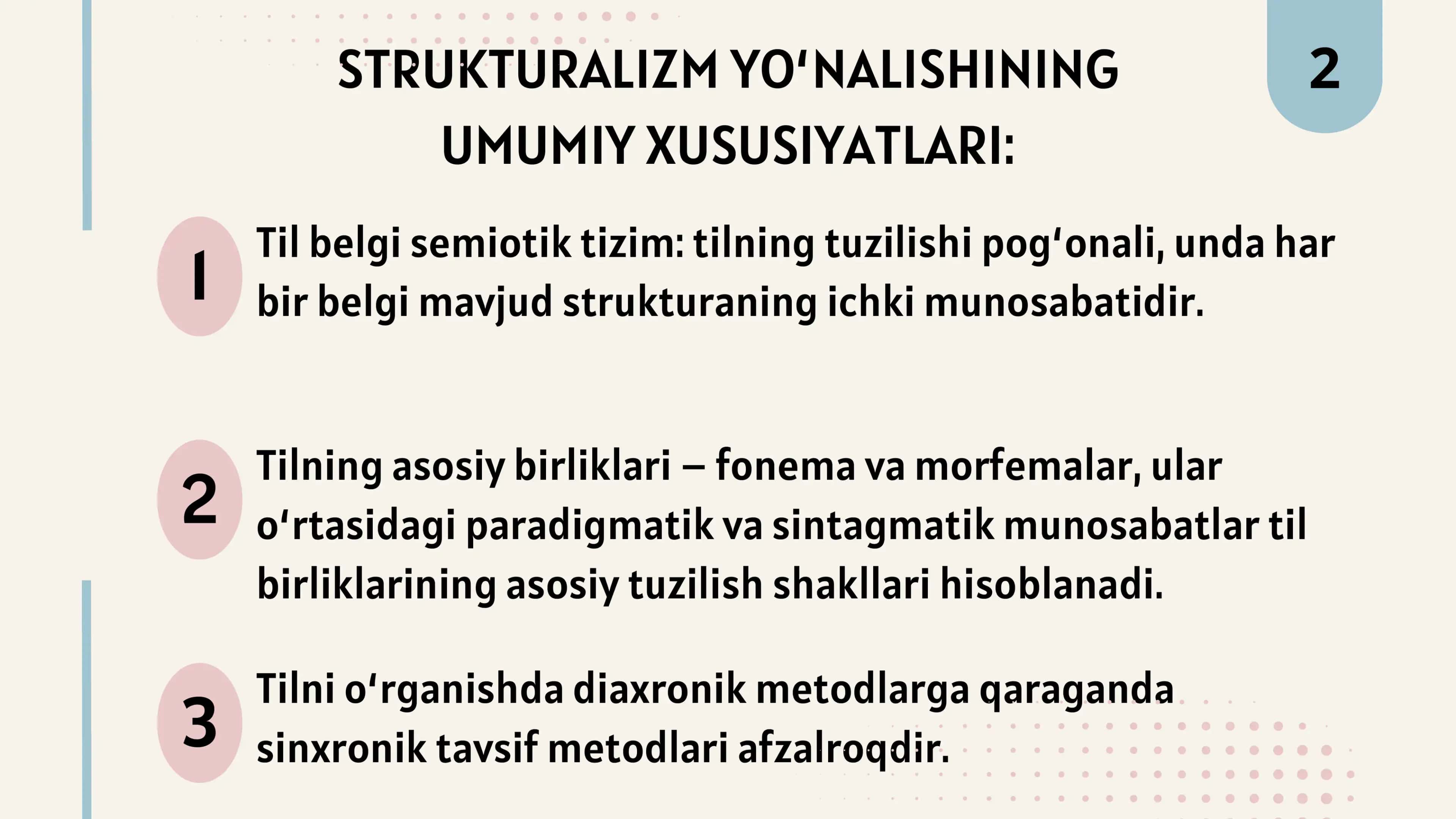 TILSHUNOSLIKDA STRUTURALIZM YO‘NALISHI. PRAGA, AMERIKA, KOPENGAGEN STRUKTURALIZM MAKTABLARI 3