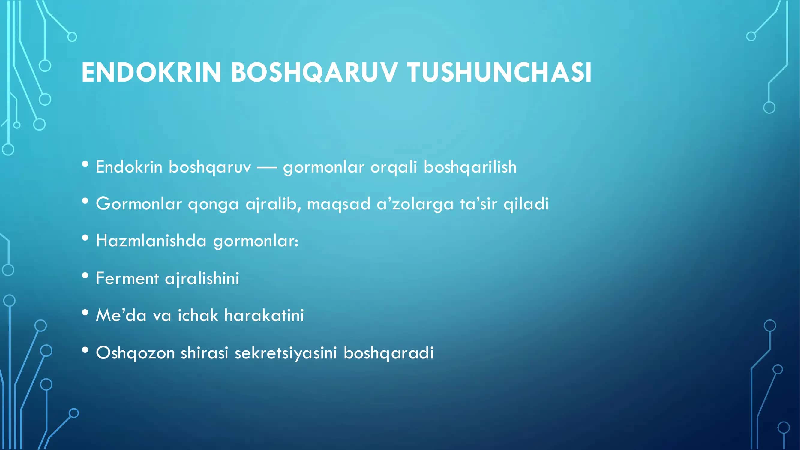 HAZMLANISH JARAYONINING ENDOKRIN BOSHQARILUVI ME’DA-ICHAK NAYINING ENDOKRIN HUJAYRALARI 3