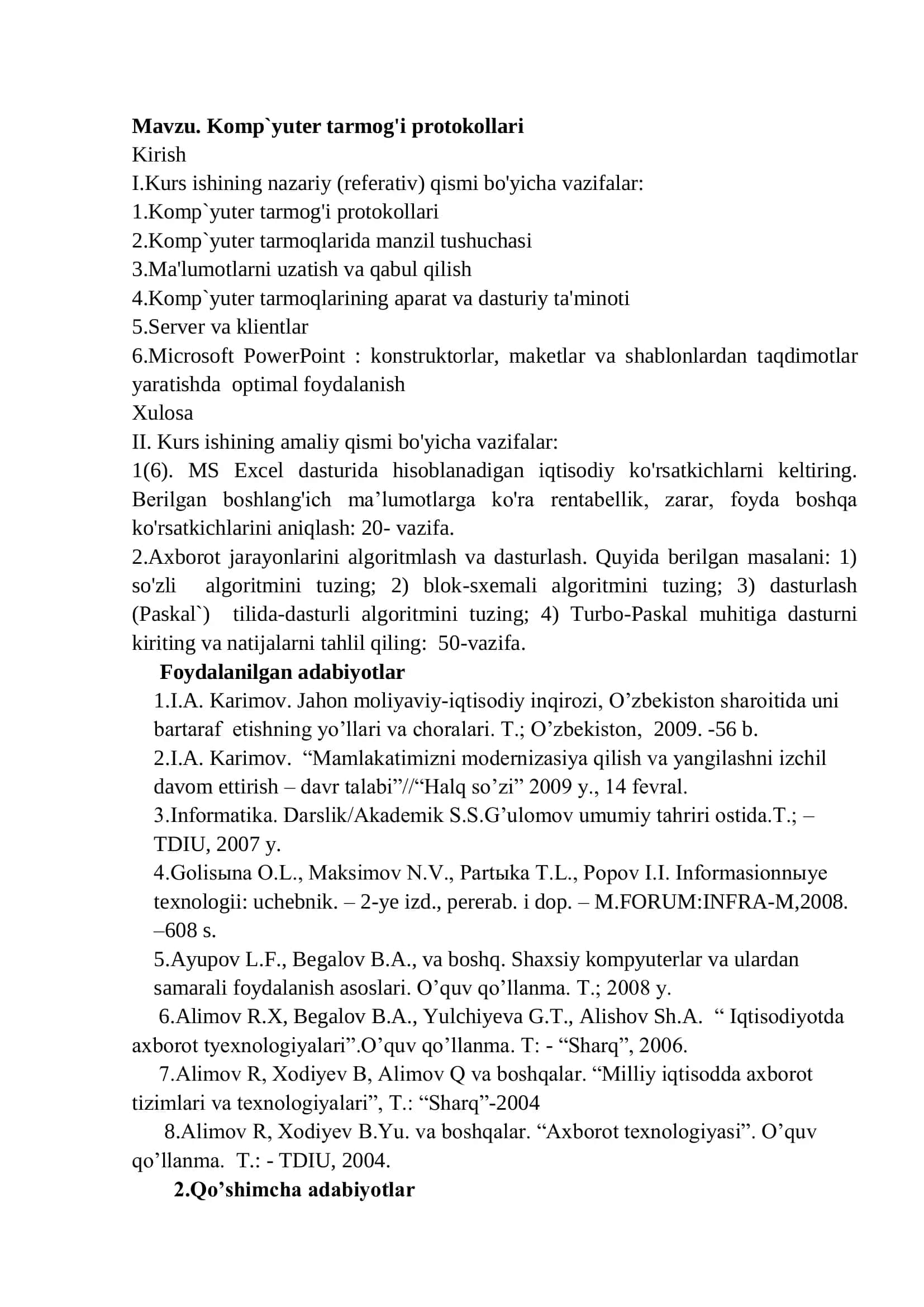 Komp`yuter tarmog'i protokollari 3