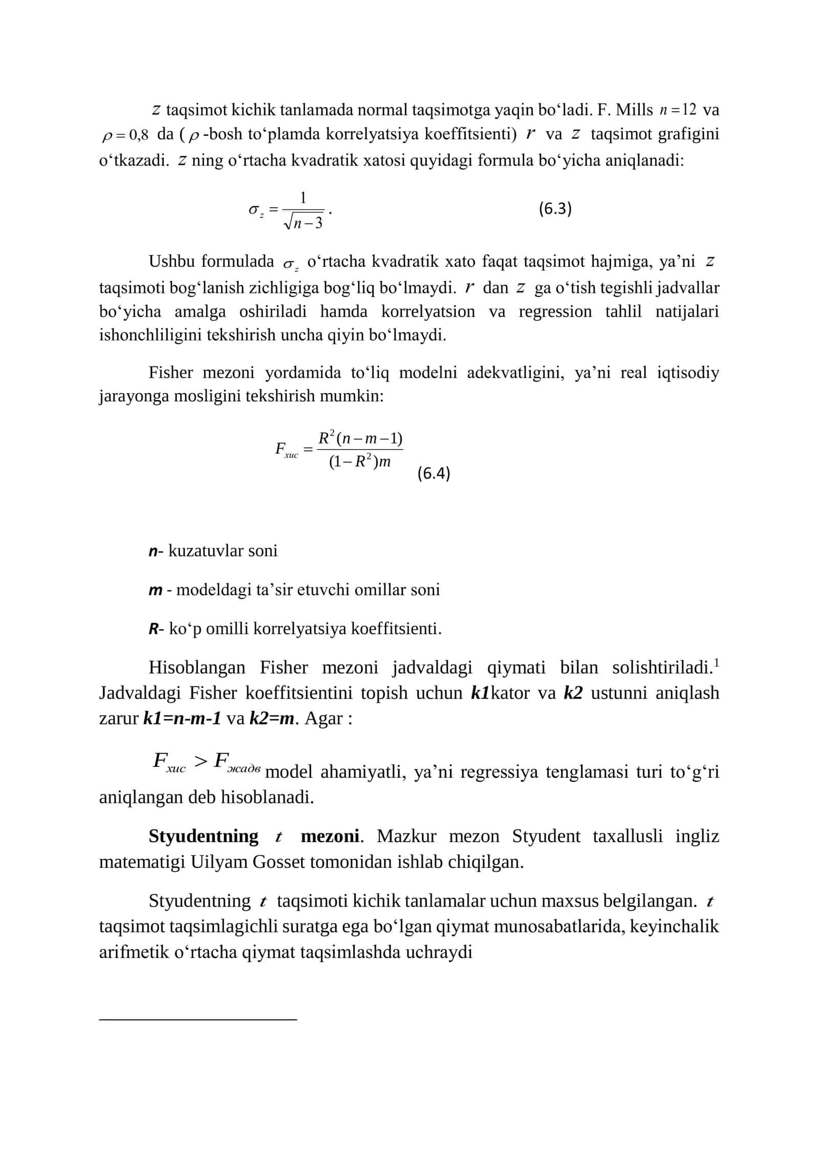Ekonometrik modellarni baholash 3