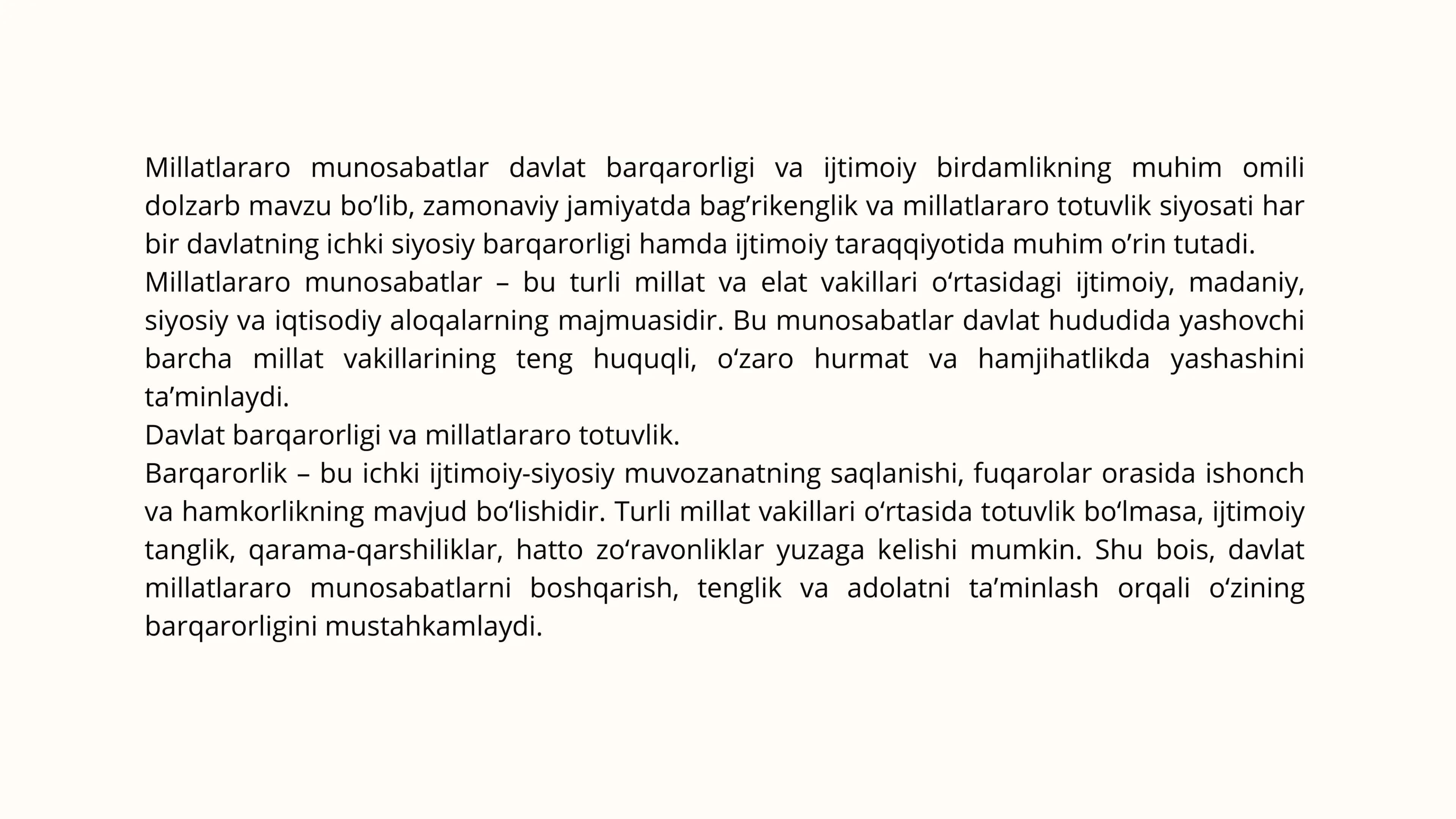 Millatlararo munosabatlar sohasida ziddiyatlarni bartaraf etish yo’llari 3