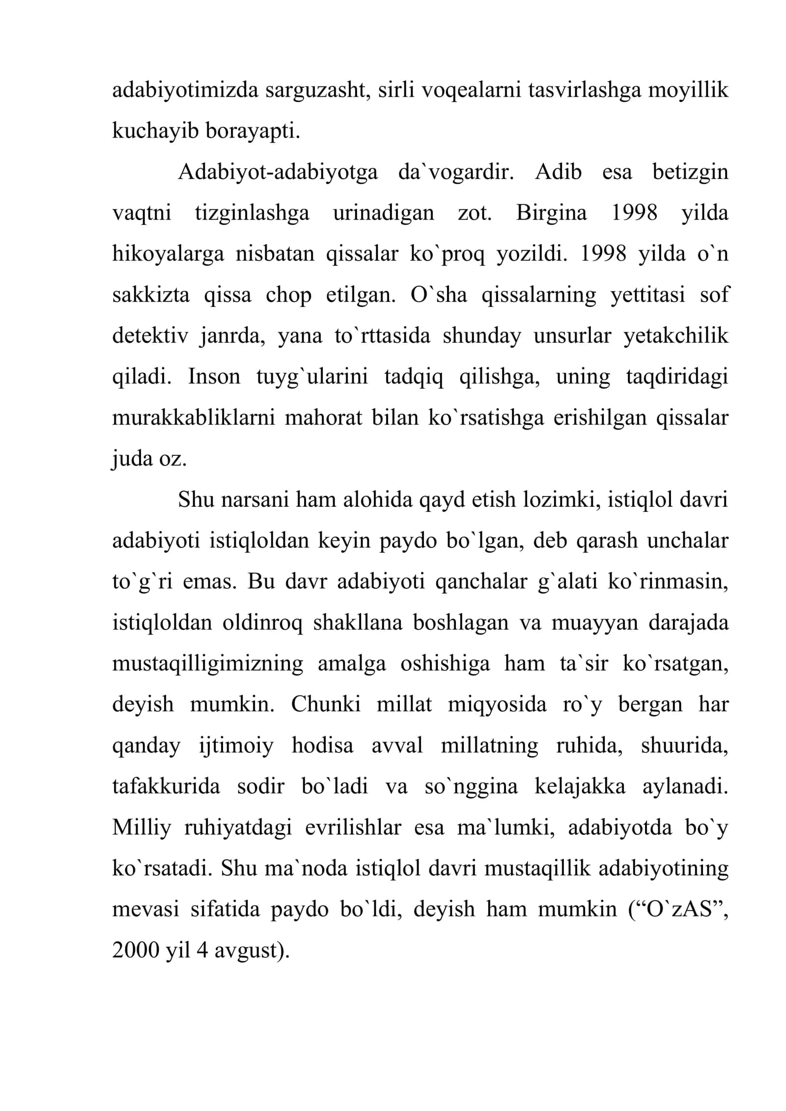 Mustaqillik va istiqlol davri adabiy tanqidchiligining o`ziga xos xususiyatlari 3