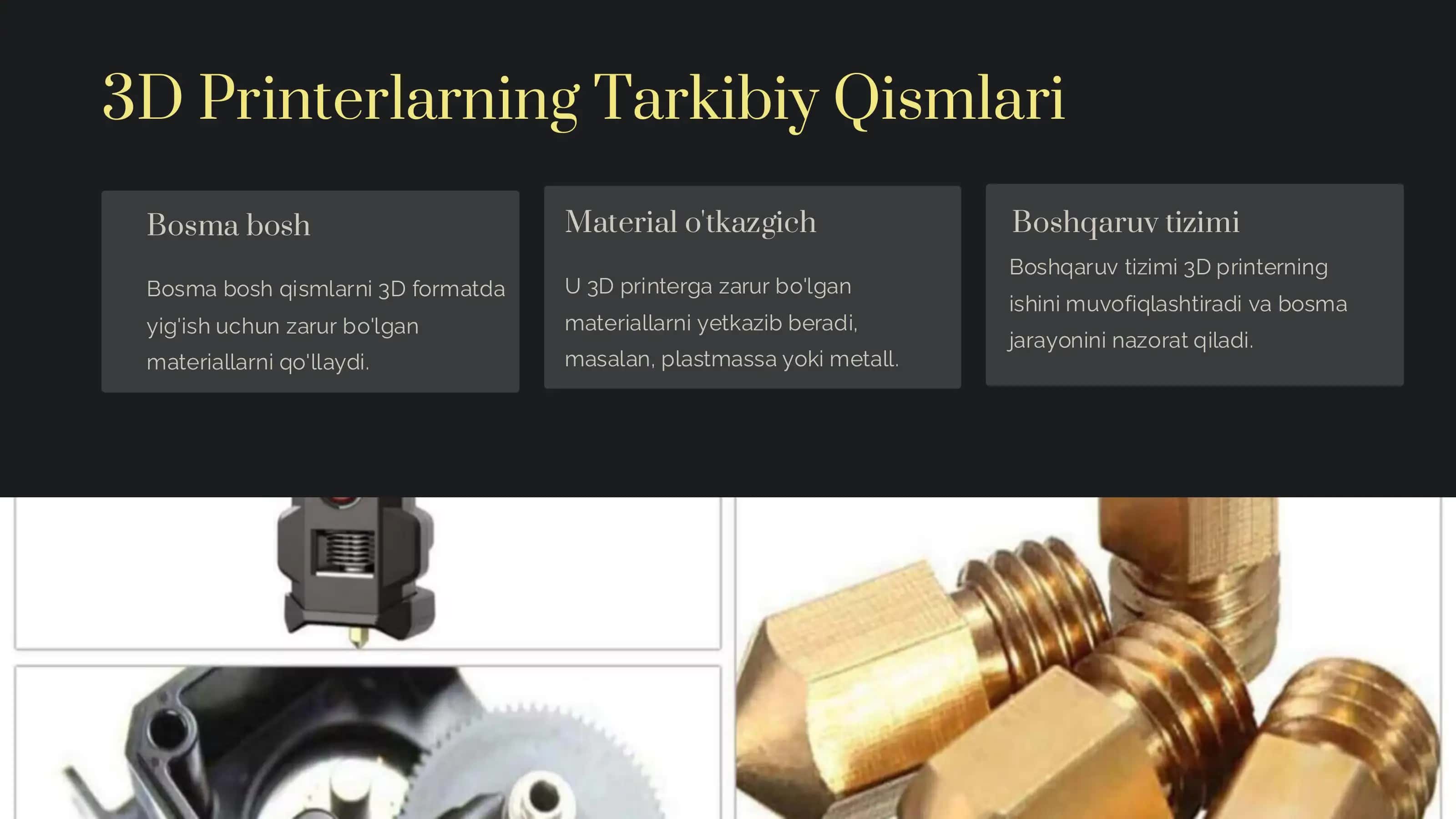 3D printerlarning mashinasozlikda tutgan o’rni 3