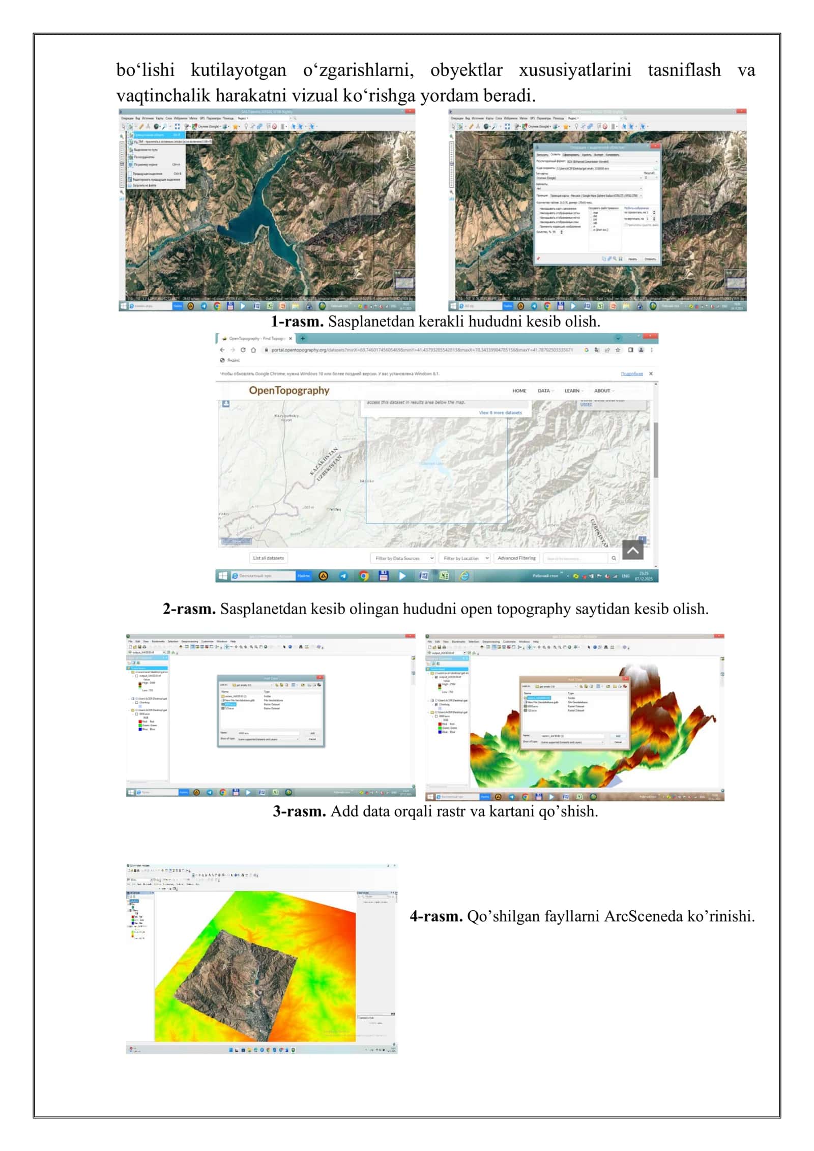 3D Analyst ArcScene moduli va uning qo’llanishi. 3D Analyst ArcScene modulida ishlash va animatsiyon modellar yaratish 3