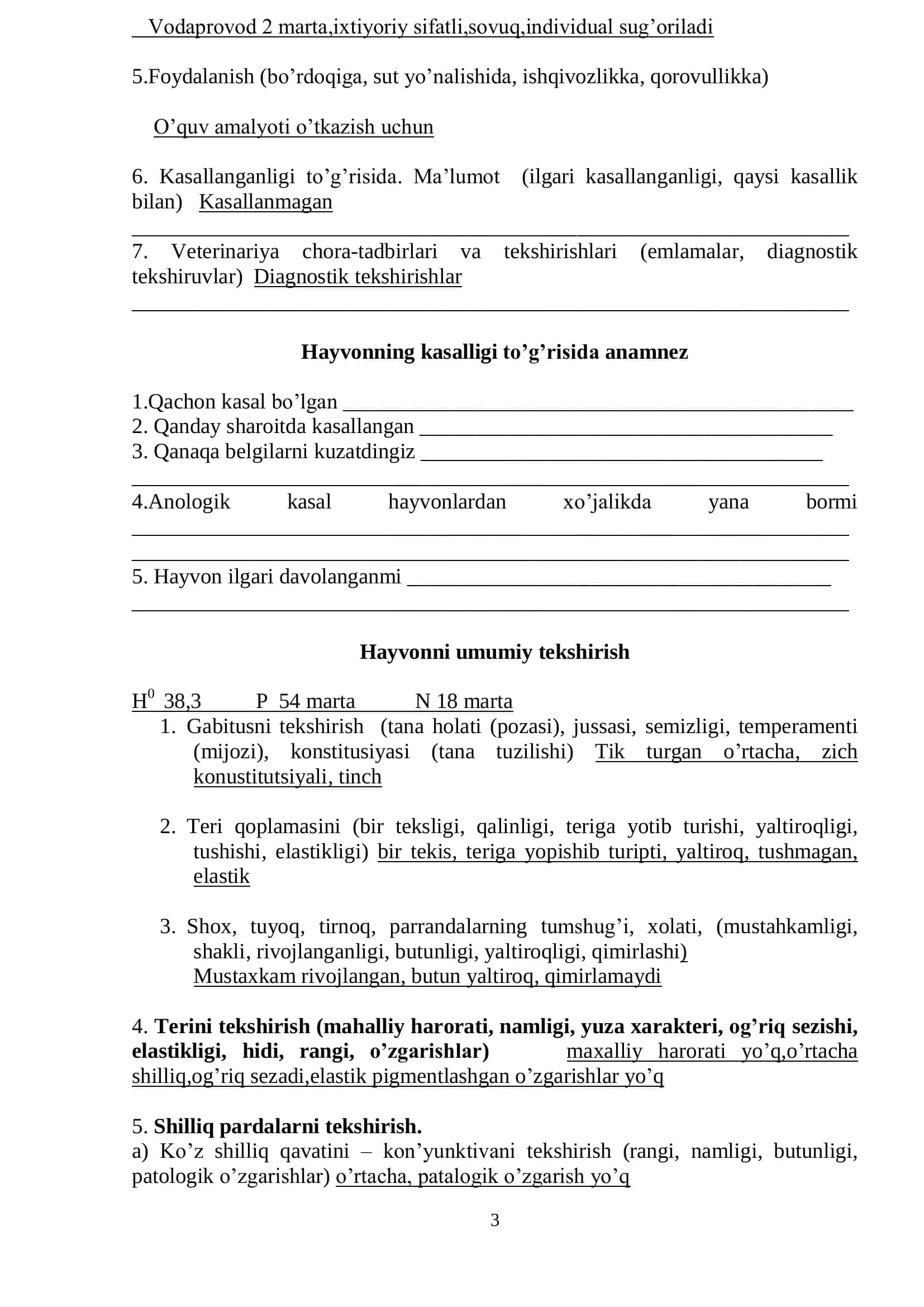 KLINIK DIAGNOSTIKA FANIDAN BOSQICH ISHI 3