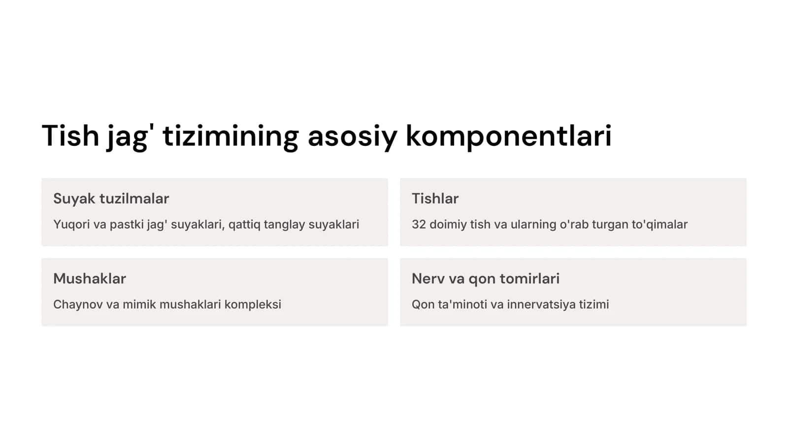 Tish jag‘ tizimining funksional  anatomiyasi. Yuqori va pastki jag‘ qattiq tanglay. Kontraforslar. Chaynov va mimik mushaklar 3