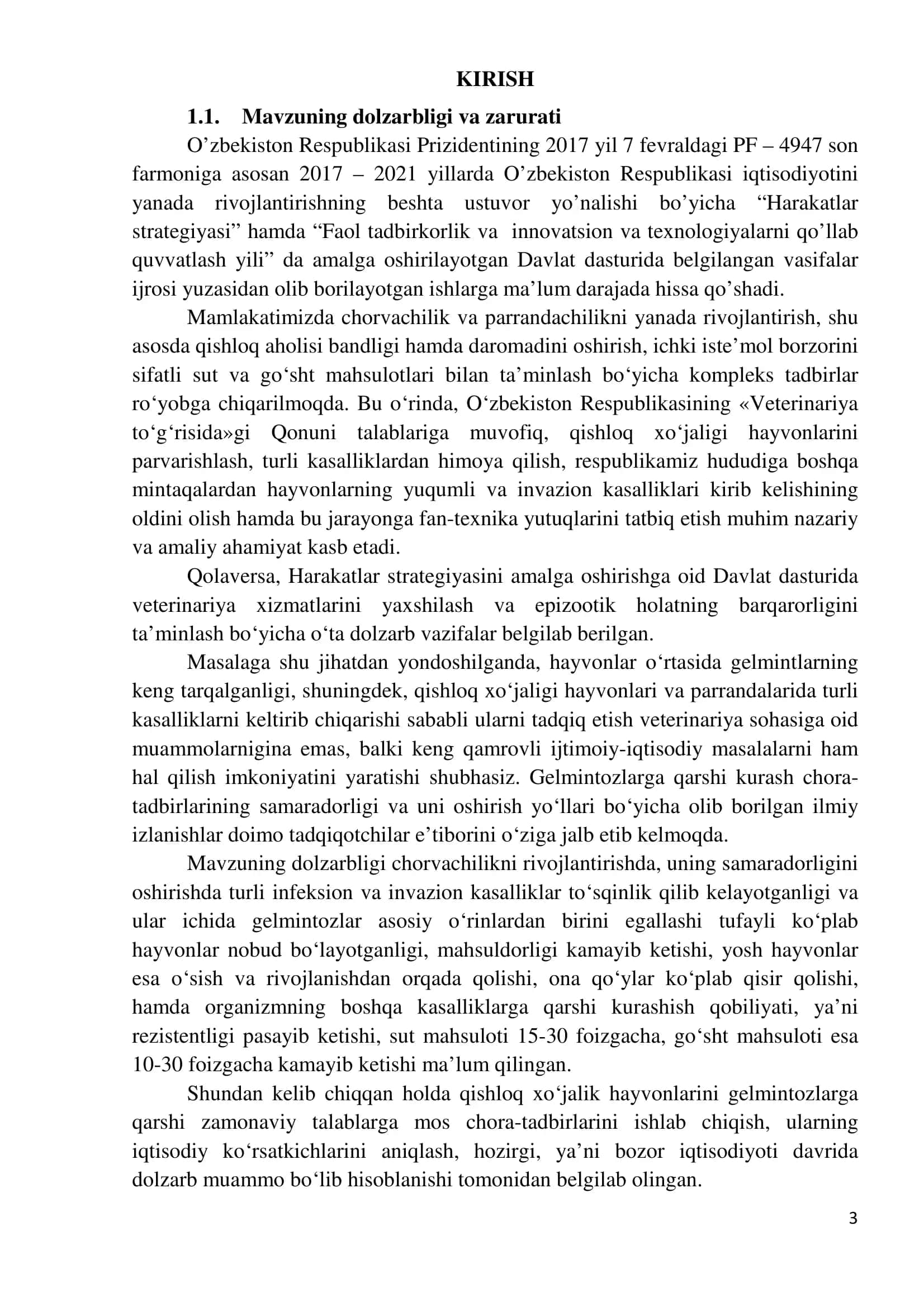 Qoramollar fassiolyozida organizmning immun xususiyati 3