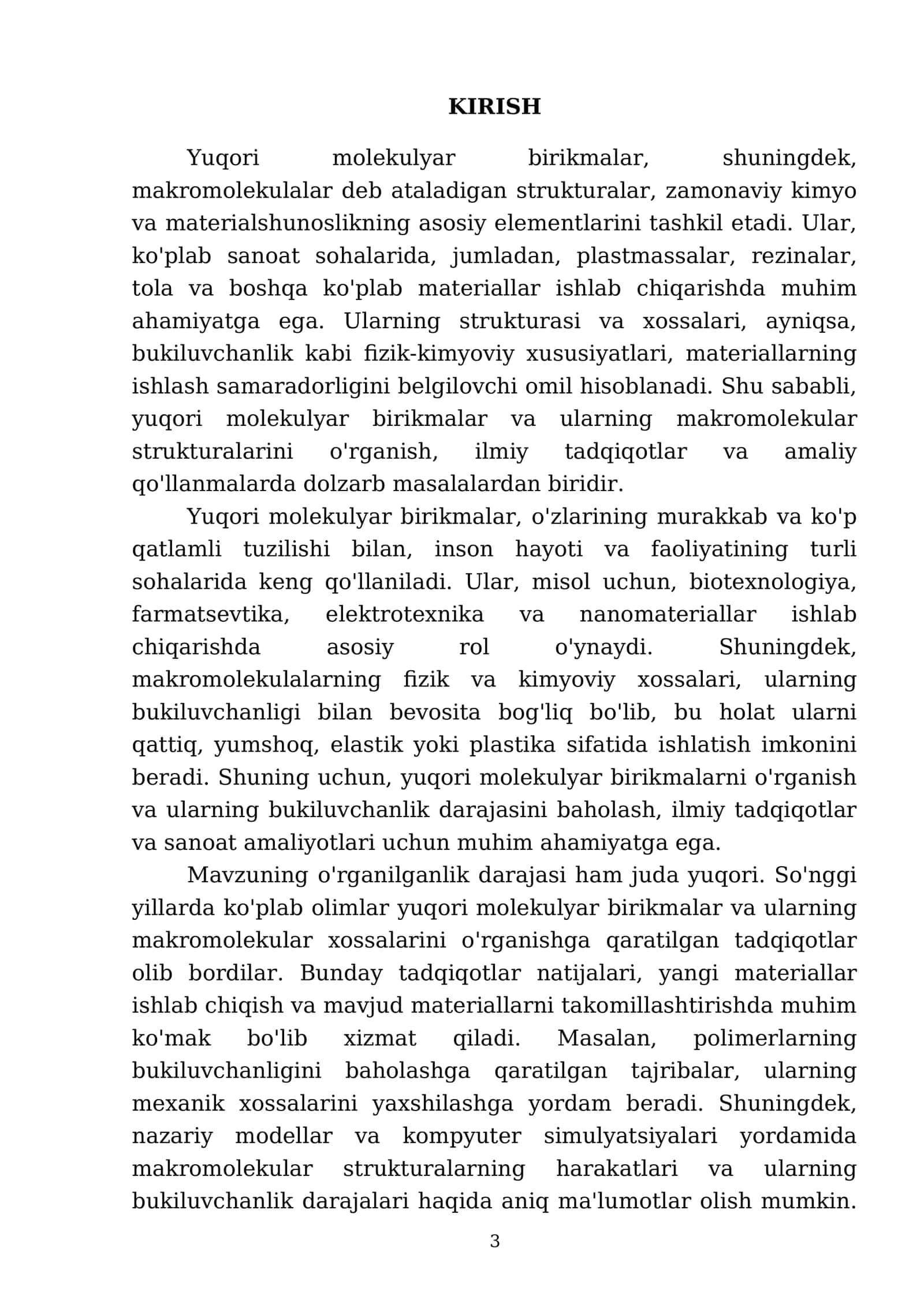 Yuqori molekulyar birikmalar makromolekulalari bukiluvchanligini baholash usullari 3