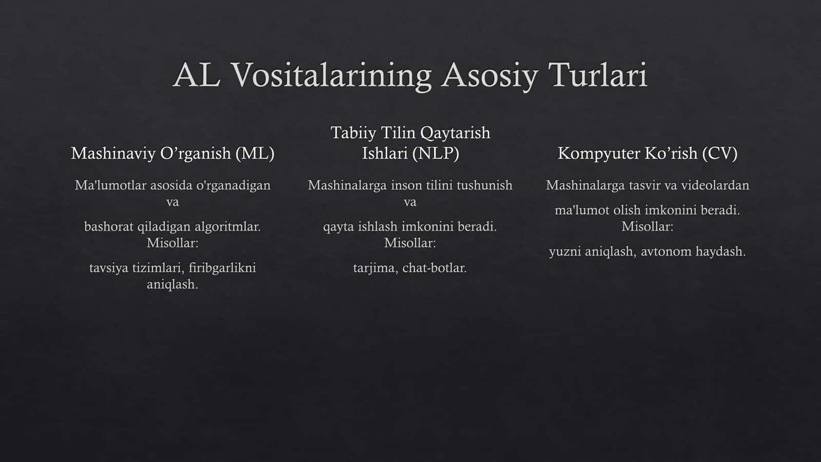 Sun'iy Intellekt (AL) Vositalari 3