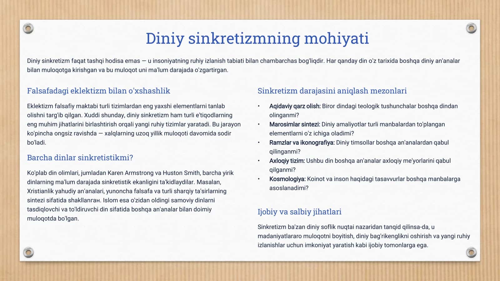 Islom va boshqa diniy aqidalar sinkretizmi natijasida shakllangan diniy ta'limotlar tarixi 3