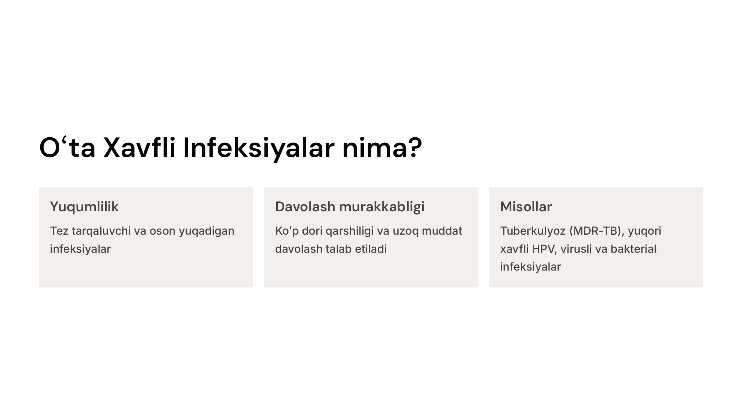 Oʻta xavfli infeksiyalari qoʻgʻatuvchilariga tavsif. Teri-tanosil infeksiyalari qoʻzgʻatuvchilariga tavsif 3