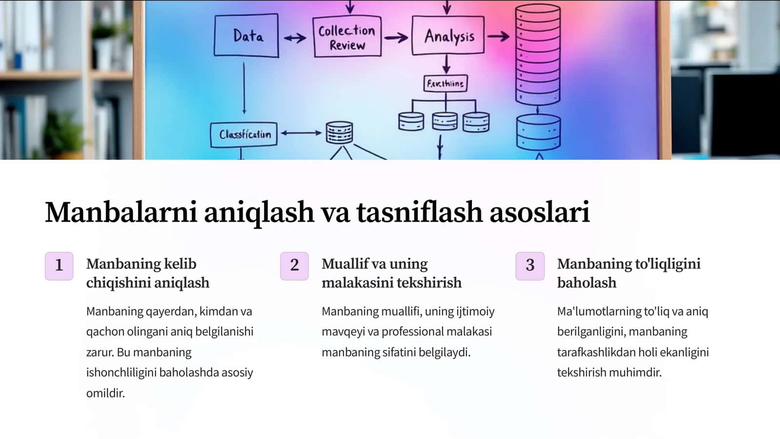 Manbalar bilan ishlash: Ilmiy tadqiqotning asosi 3
