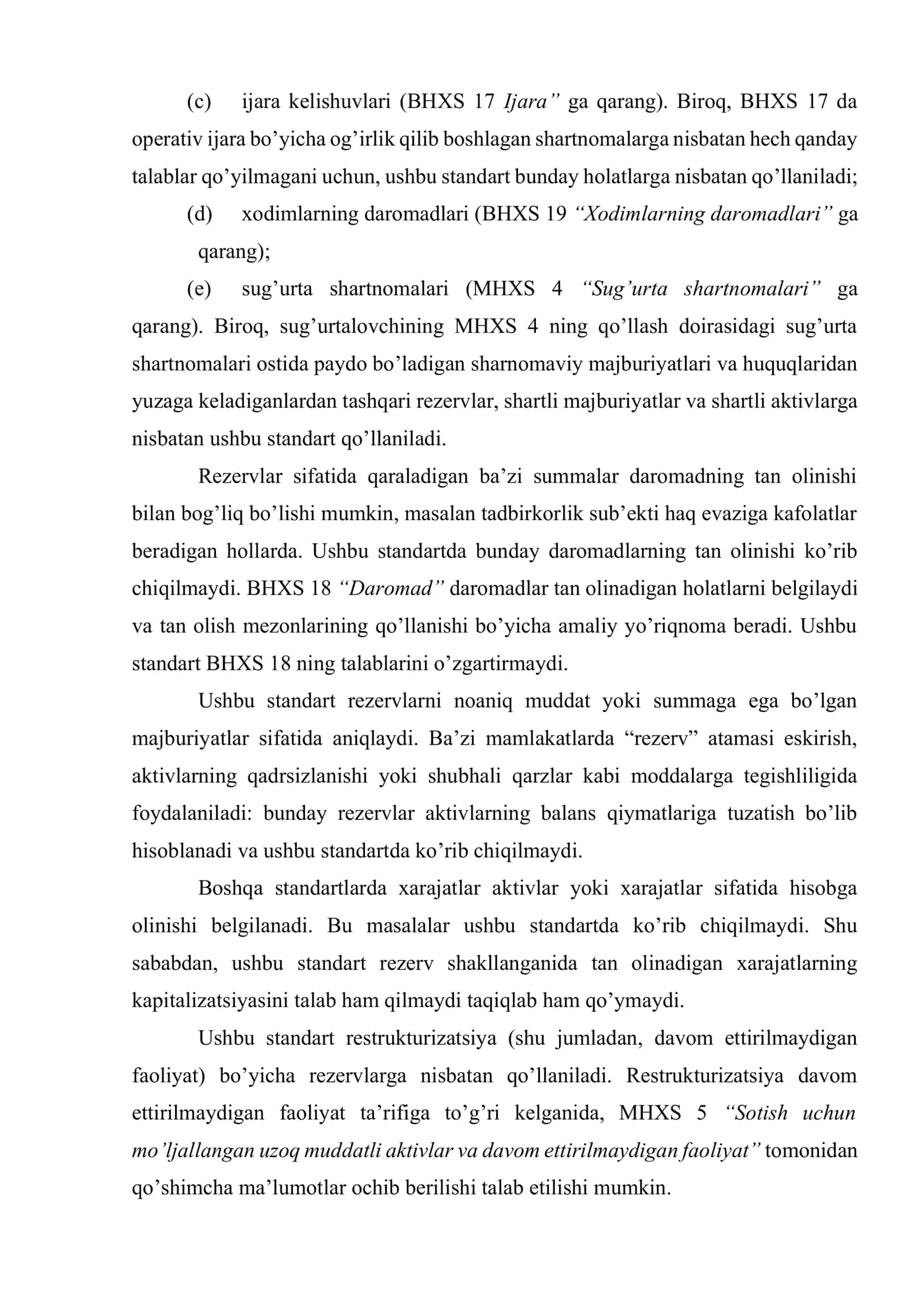 Nomoliyaviy majburiyatlarni hisobga oluvchi standartlarining tavsifi 3