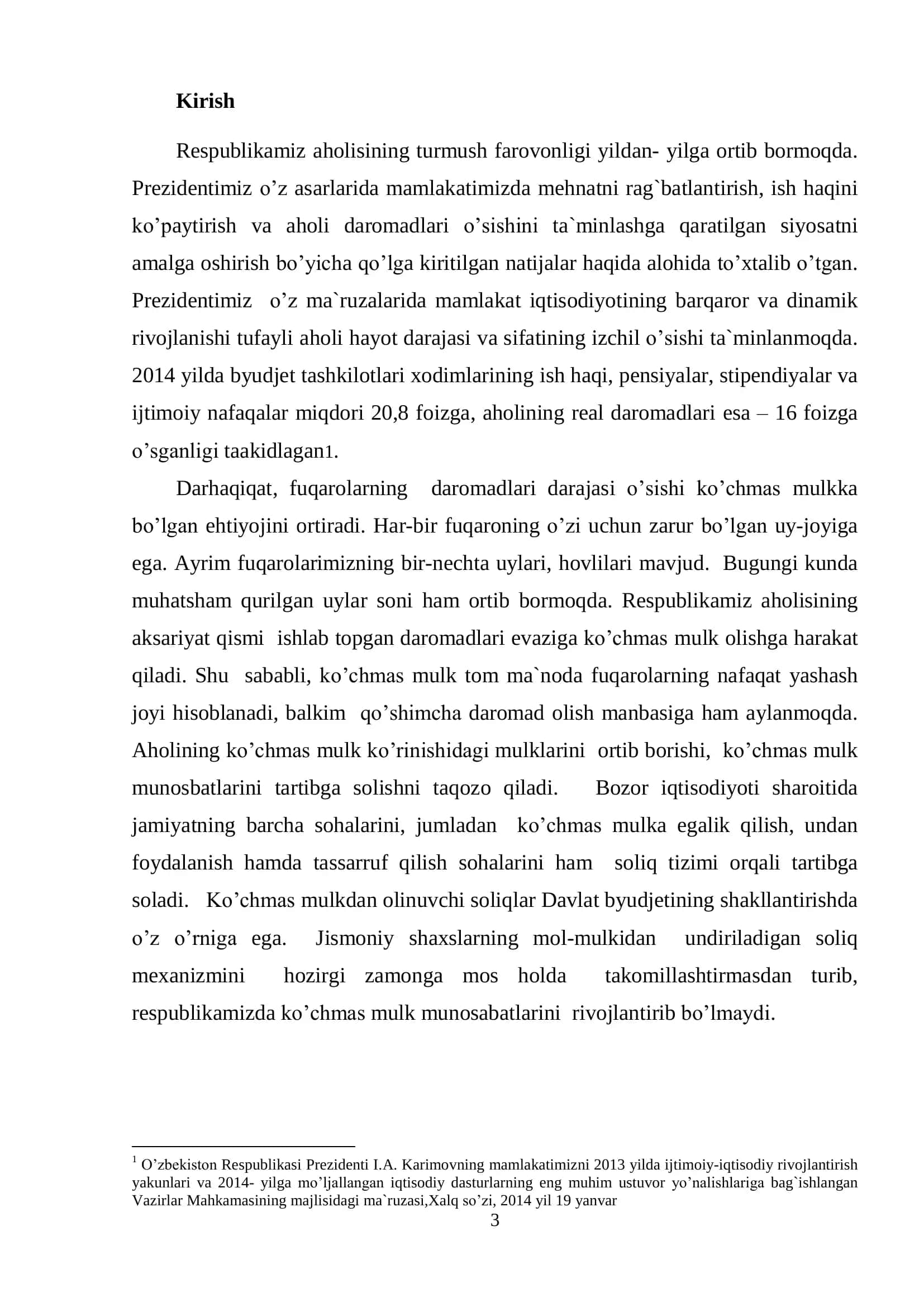 Jismoniy shaxslardan undiriladigan mol-mulk solig`i va uni hisoblash 3