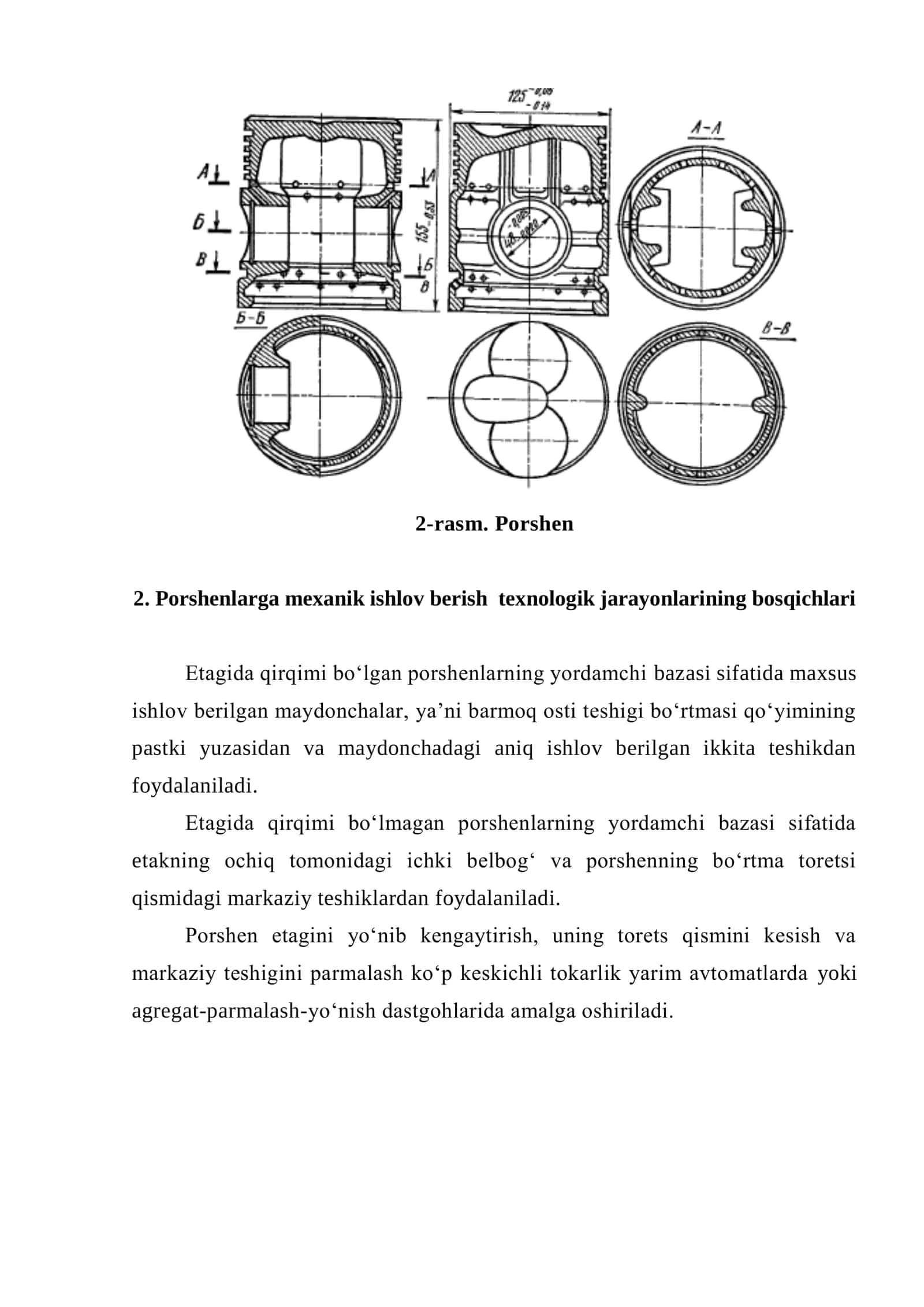 Porshenlarga mexanik ishlov berish texnologik jarayonlari 3