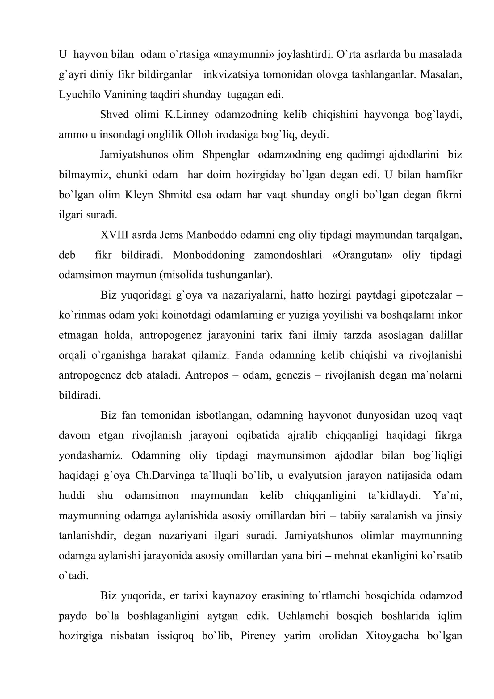 Arxeologik manbalarning antropogenez jarayonini o`rganishdagi o`rni 3