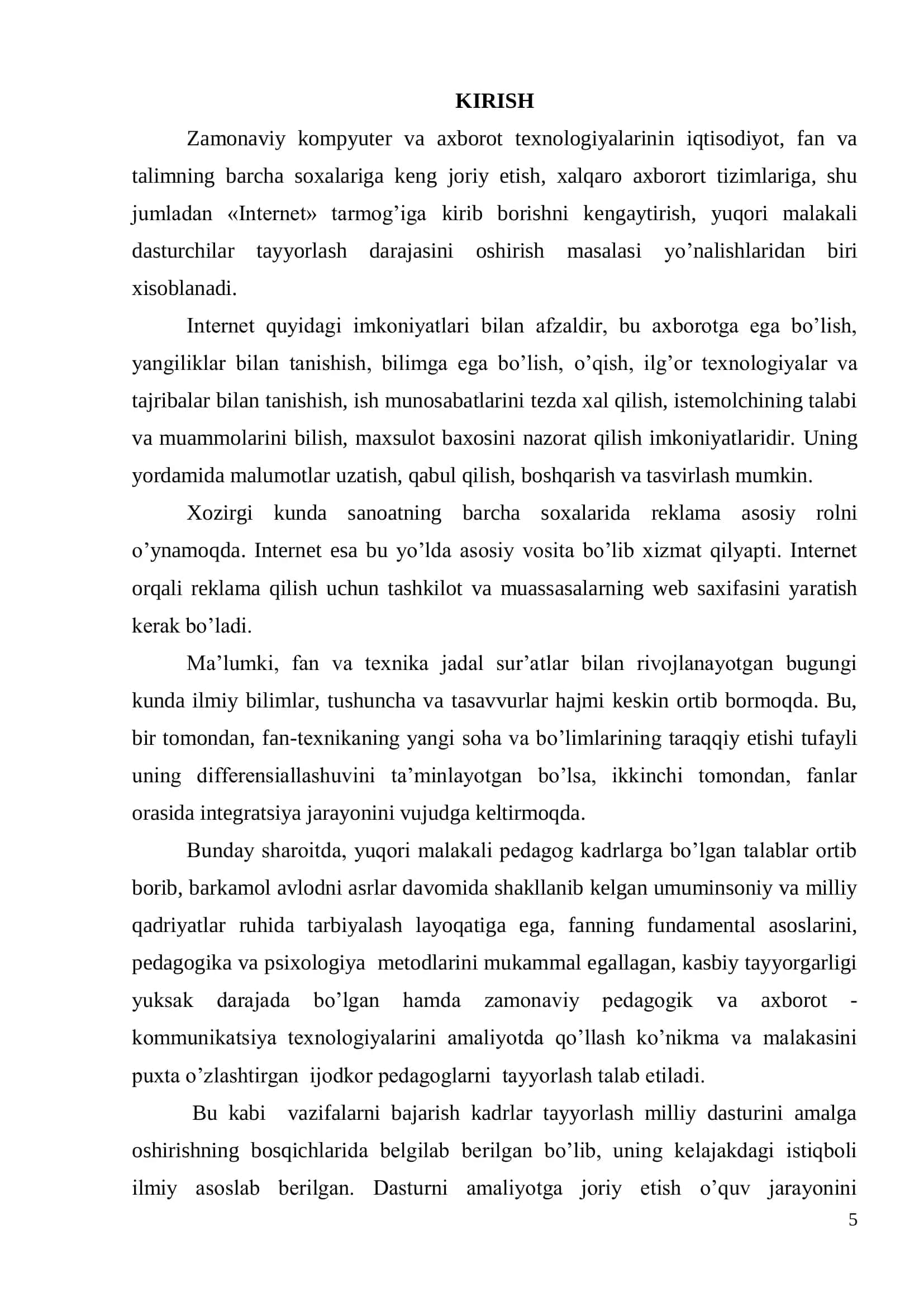 “Internet tamoyillari ” fanini pedagogik va axborot texnologiyalari yordamida o`qitish metodikasi 3