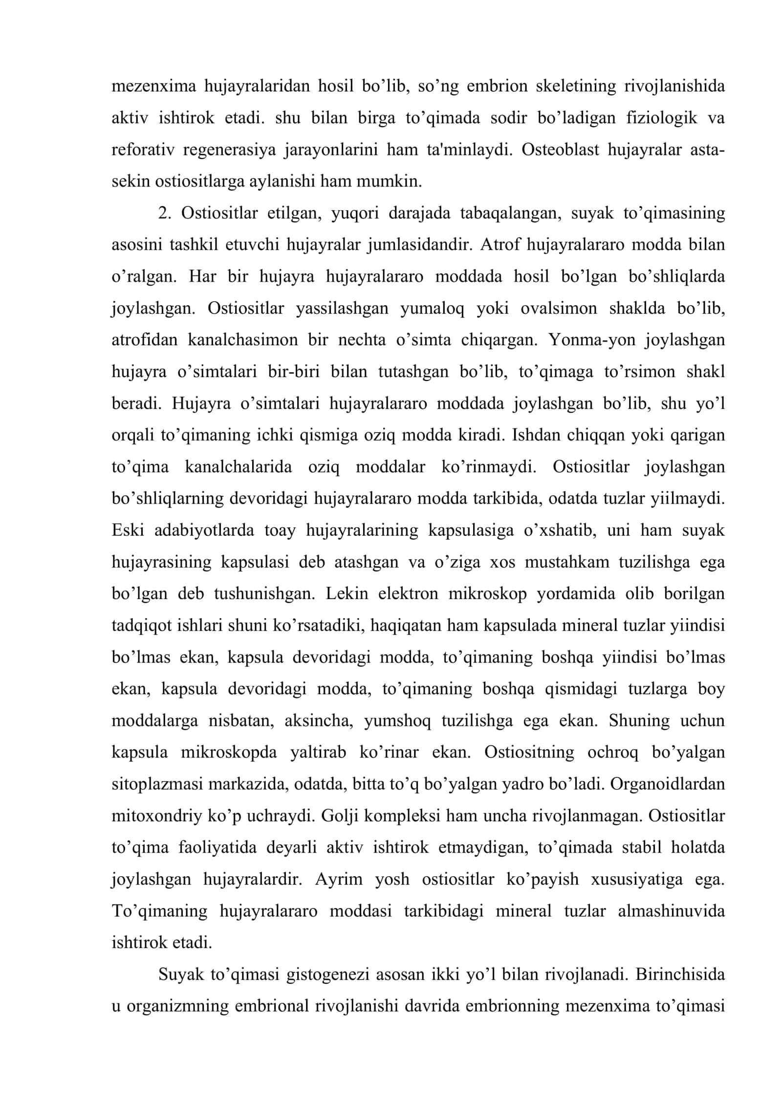 Suyak to’qimasi. Suyak to’qimasini tuzilishi 3
