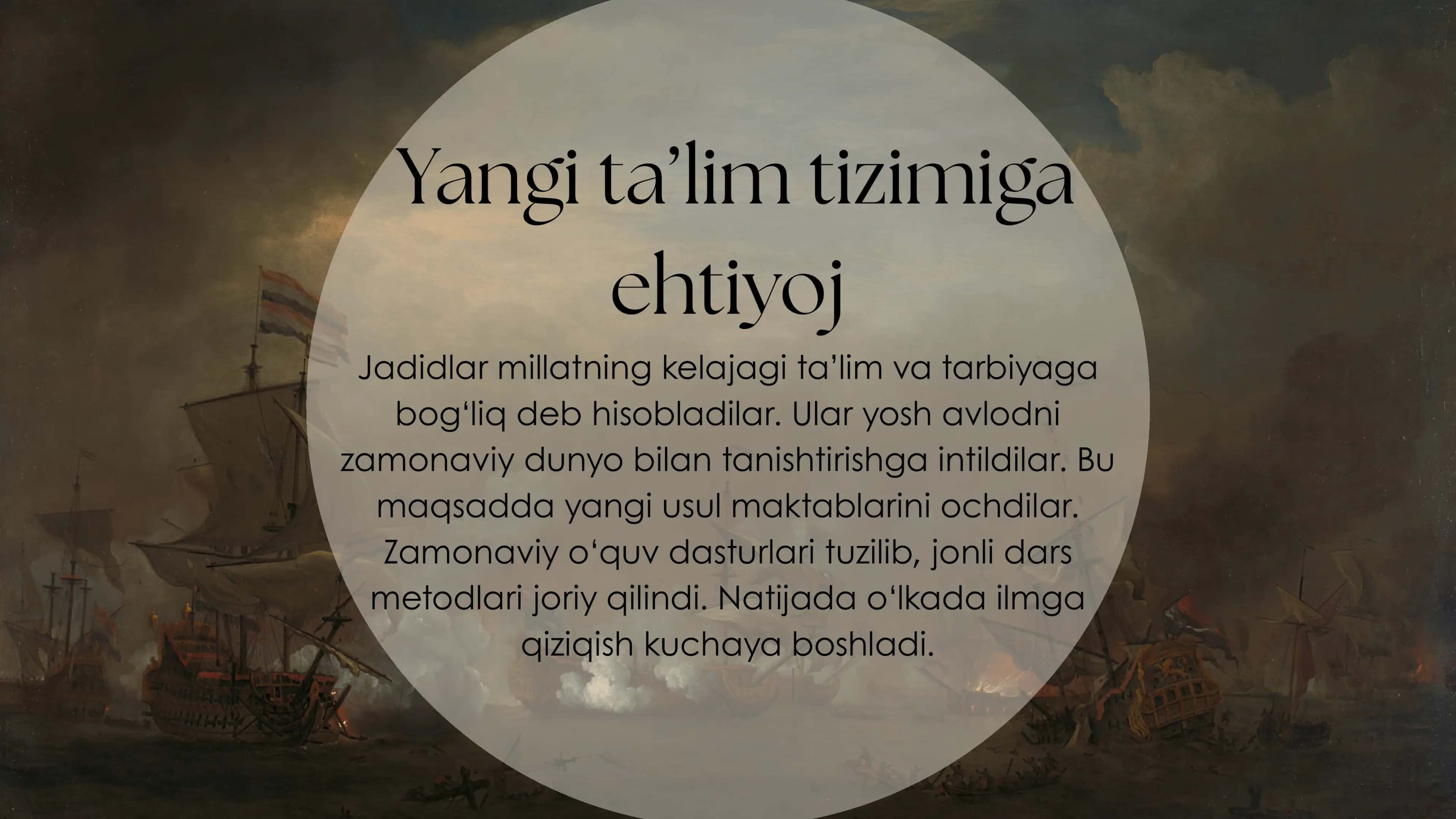 Tarix fani uchun prezentatsiya, jadid maʼrifatparvarlikrining oʻlka ijtimoiy-maʼnaviy hayotida tutgan oʻrni 3