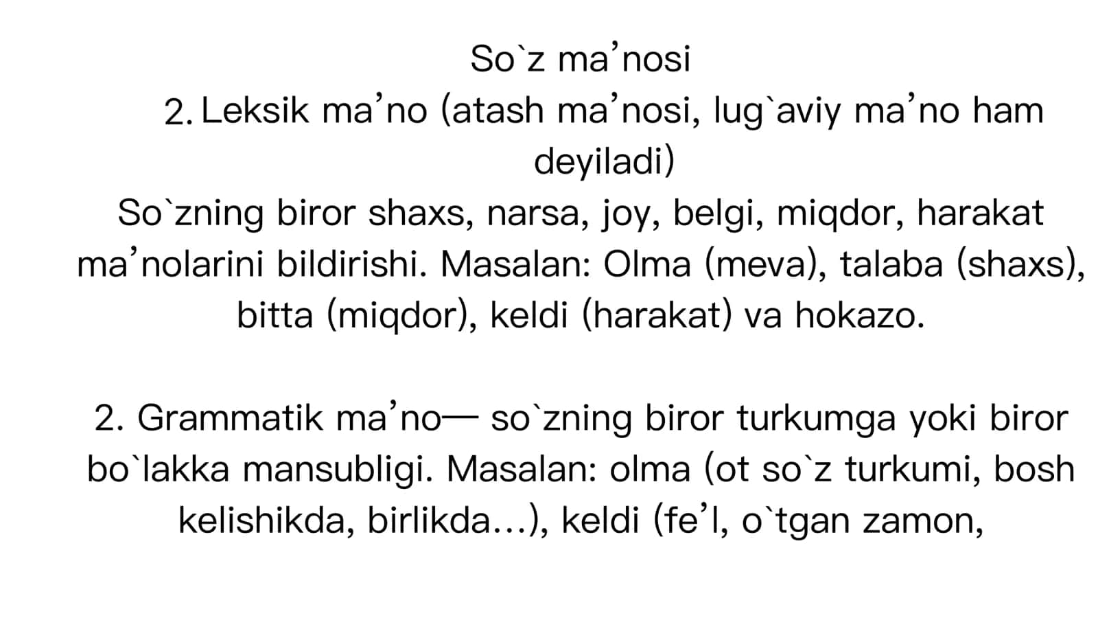 Morfologiya, so`zlarni turkumlarga ajratish 3