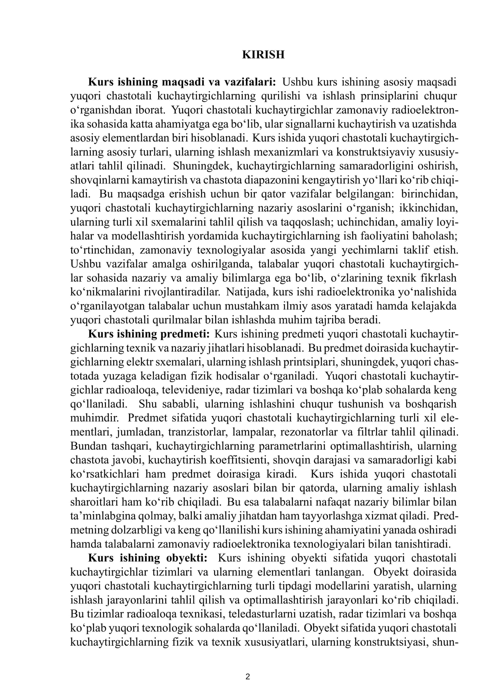 BOLIQULOVA SEVINCH MA'MURJON QIZINING RADIOELEKTRONIKA FANIDAN TAYYORLAGAN KURS ISHI 3