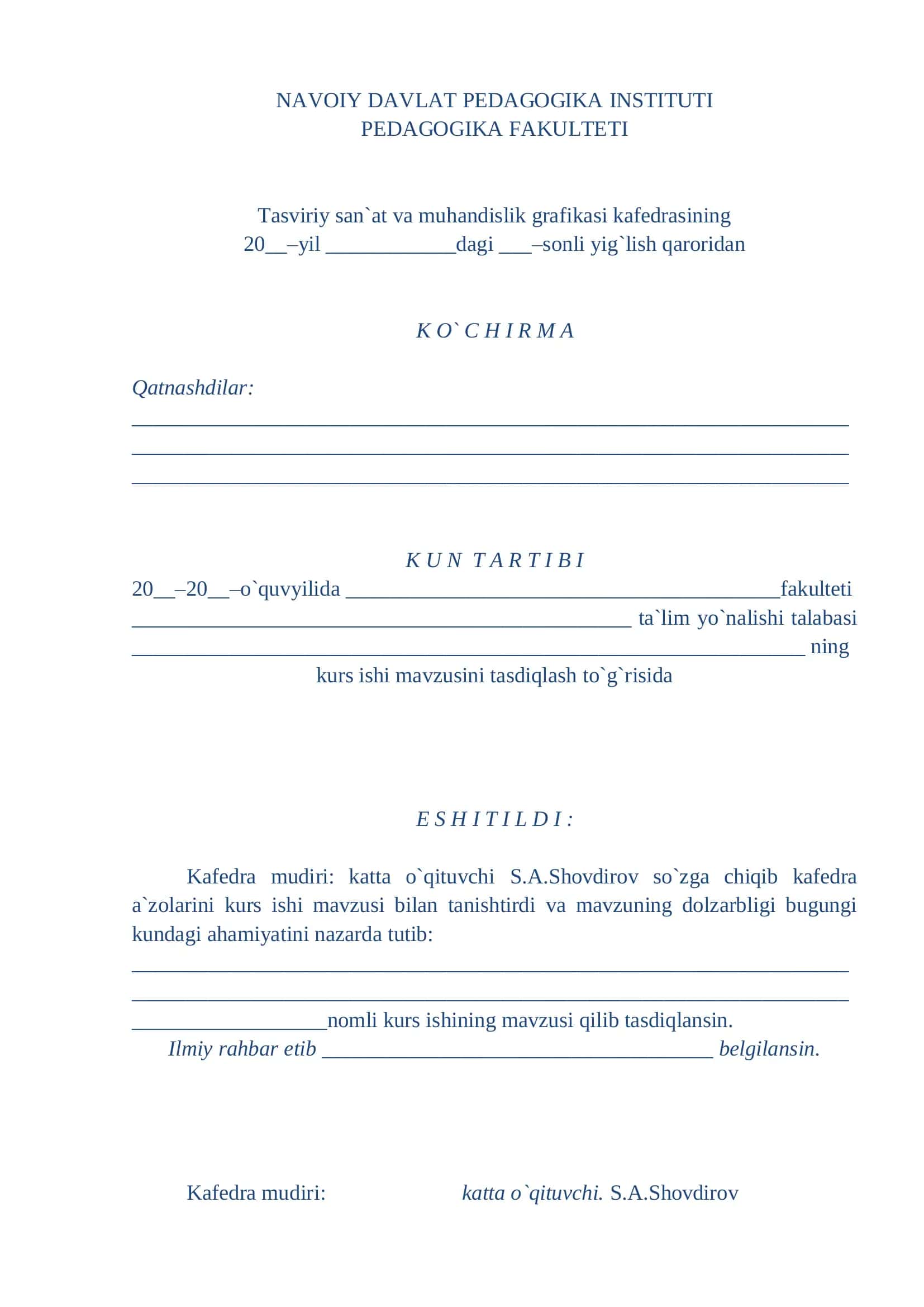 KOMPYUTER GRAFIKASI fanidan TANLANGAN ELEMENTNI CHOZISH 3