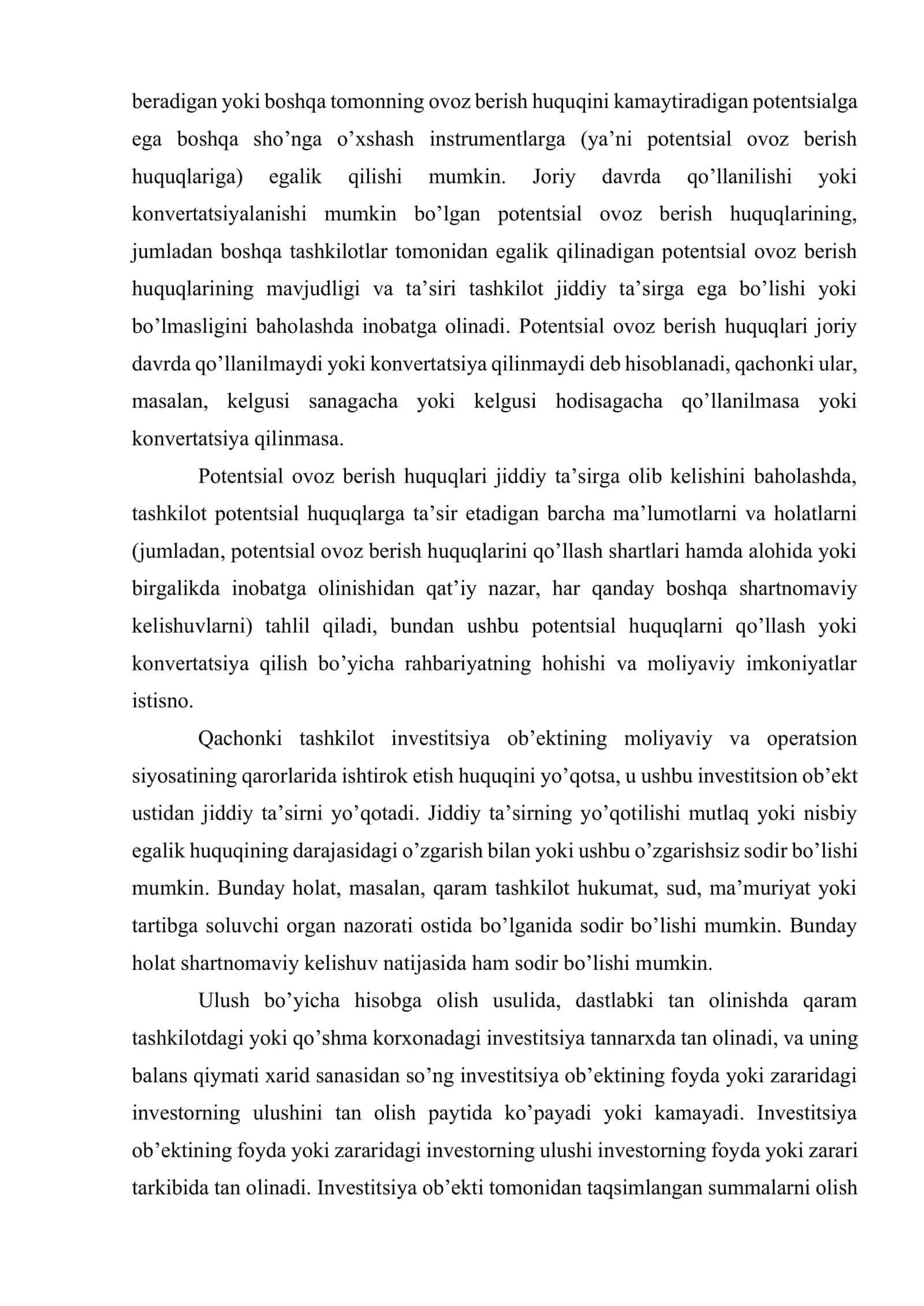 Konsolidatsiyalash asoslarini hisobga oluvchi standartlarining tavsifi 3