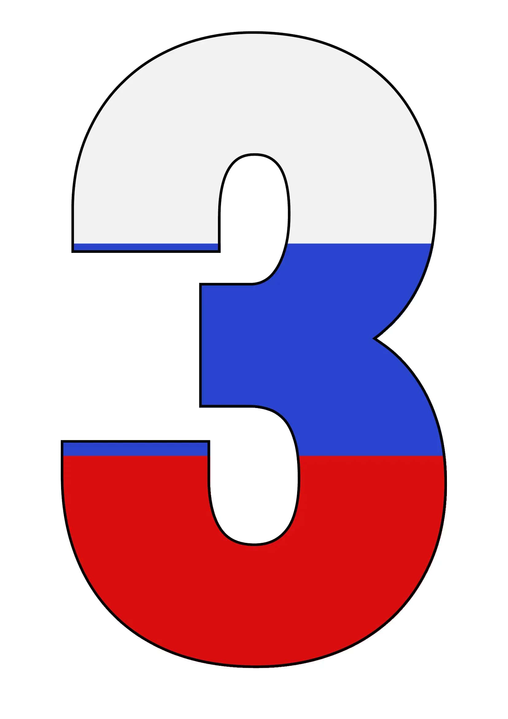 Raqamlar Rossiya bayrog'i fonida 3