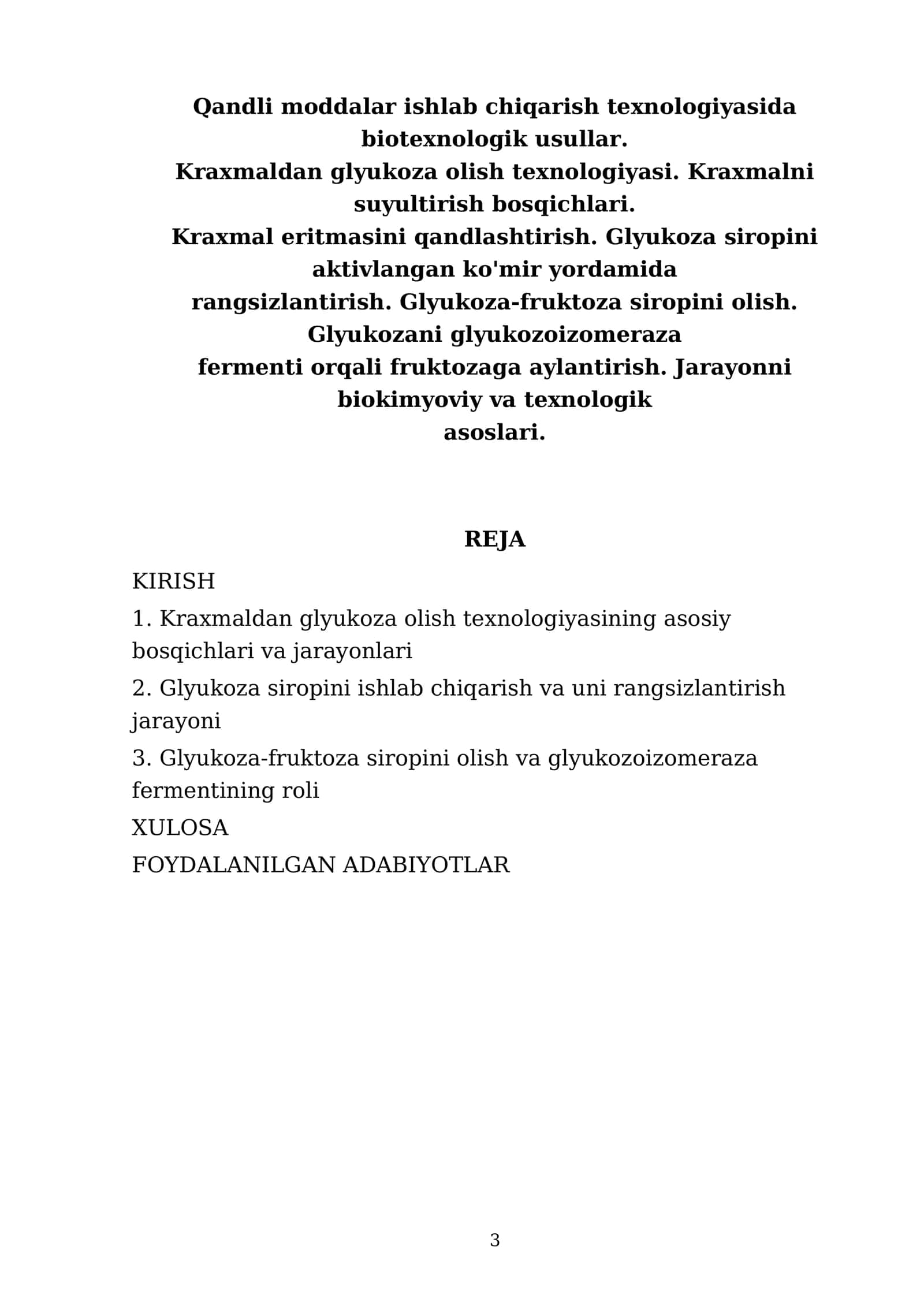 Qandli moddalar ishlab chiqarish texnologiyasida biotexnologik usullar 3
