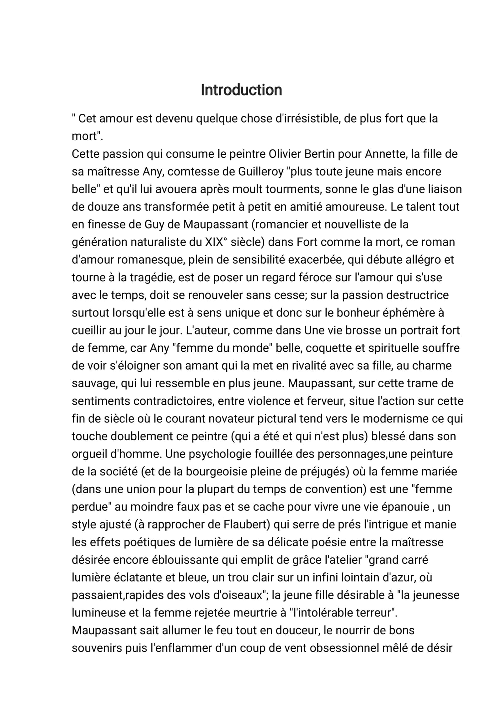 L’idée principale des romans de Guy de Maupassant “La mère sauvage” et “Fort comme la Mort” 3