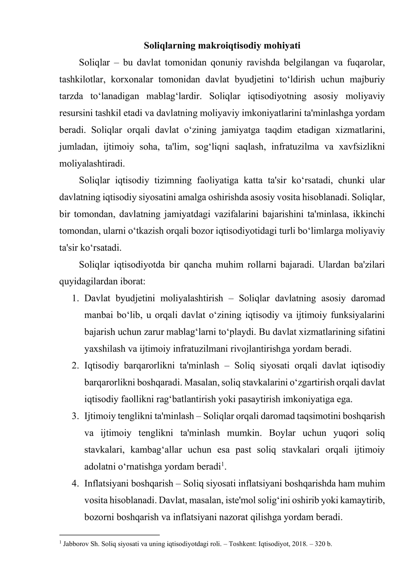 SOLIQLARNING MAKROIQTISODIY MOHIYATI VA SOLIQ YUKINING O‘ZGARISH OQIBATLARI 3