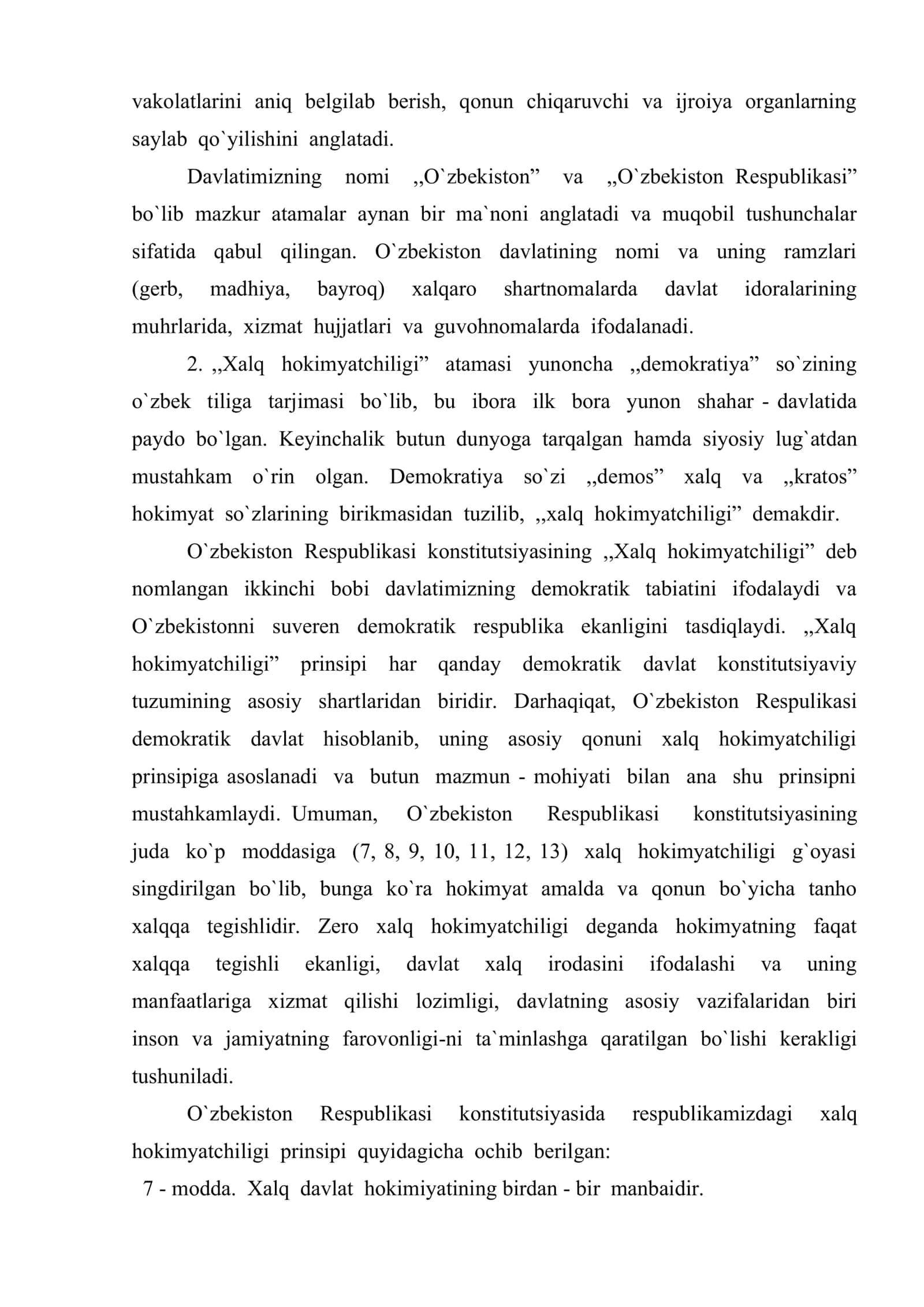 Mustaqil O`zbekiston Konstitutsiyasi va uning asosiy tamoyillari 3