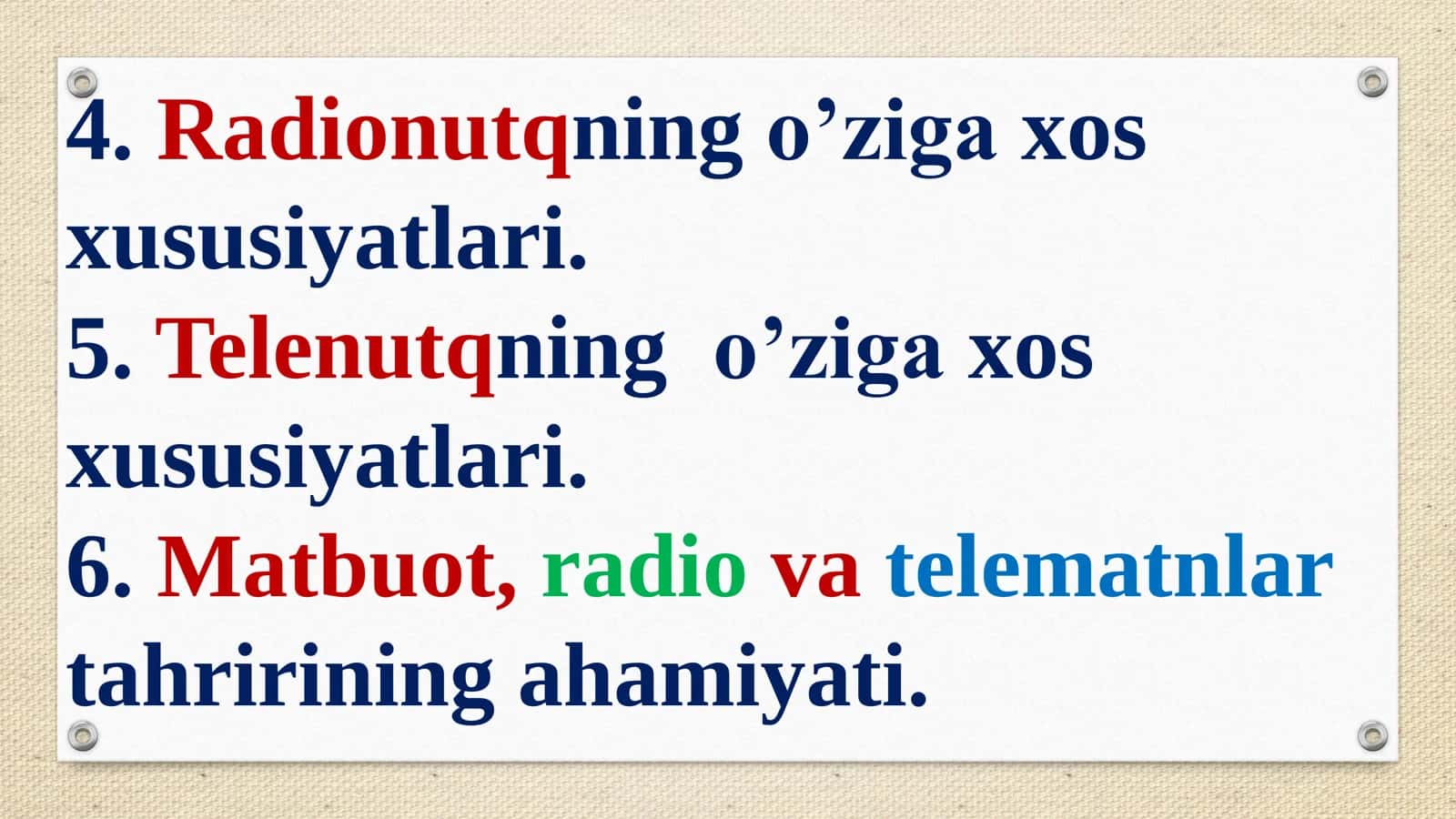 MATBUOT, RADIO YA TELEMATNLAR TAHLILI VA TAHRIRI 3