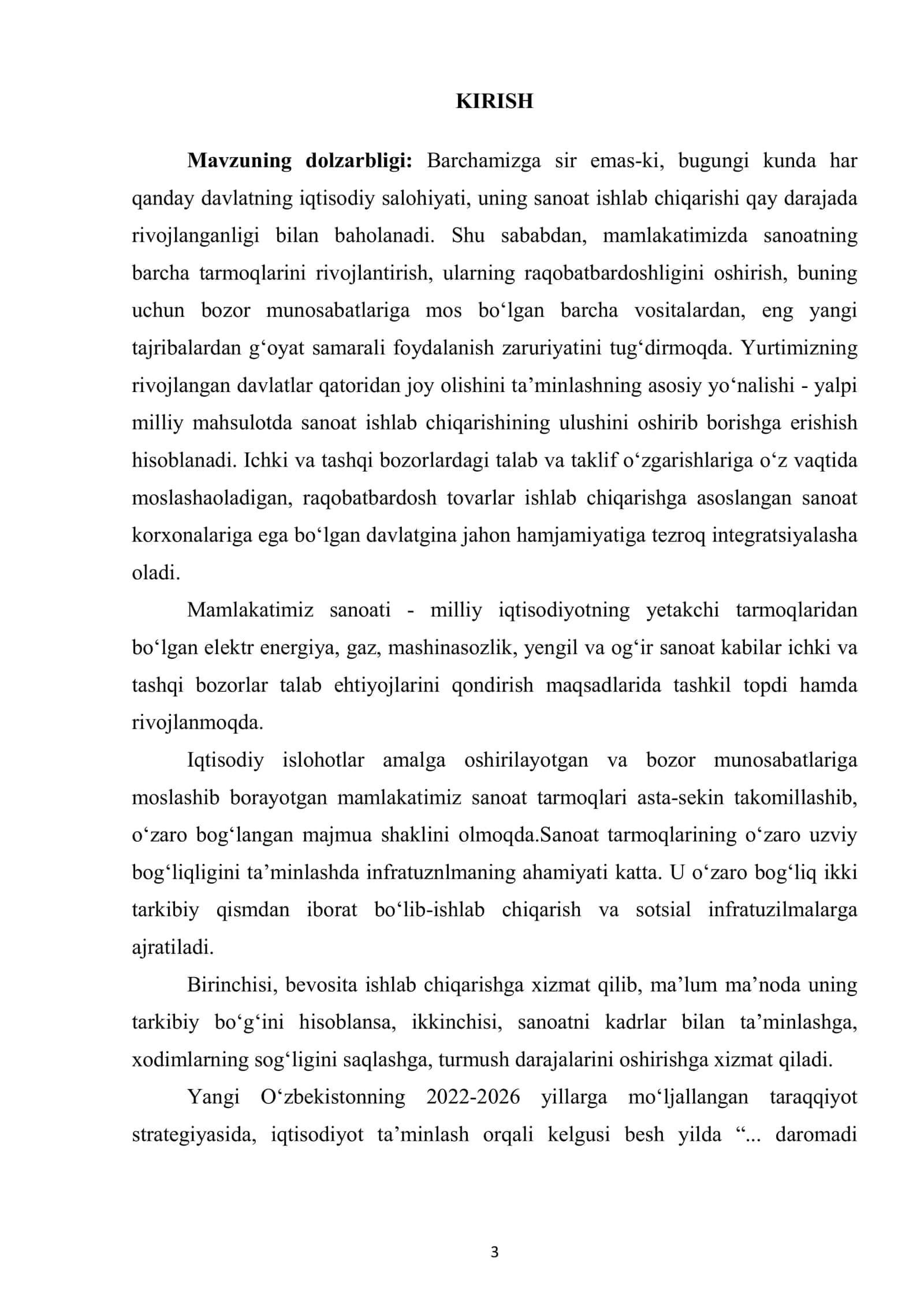 “SANOAT MAHSULOTINING SIFATI VA UNING RAQOBATBARDOSHLIGI” mavzusidagi KURS ISHI 3