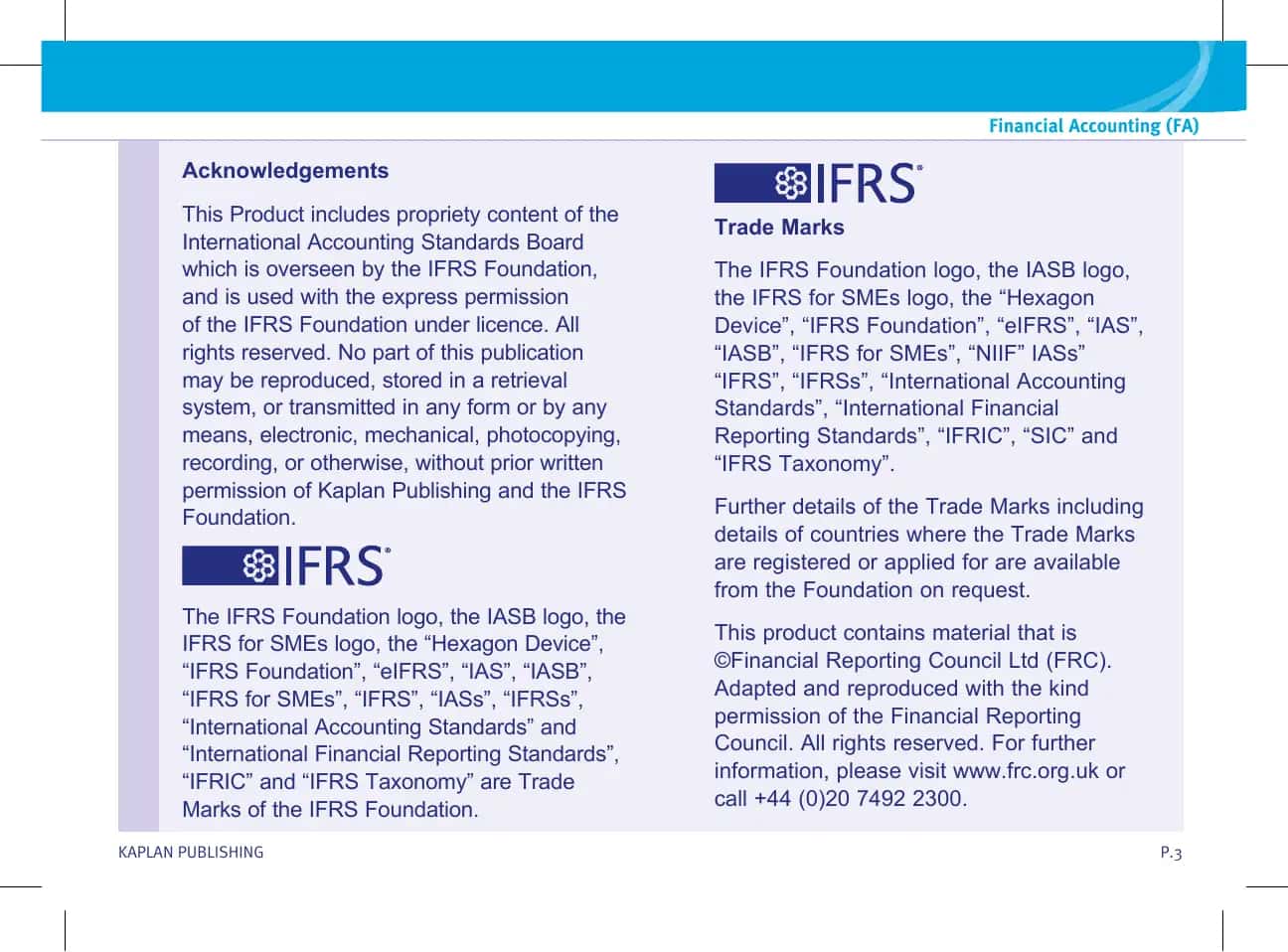 Financial Accounting (FA) 3