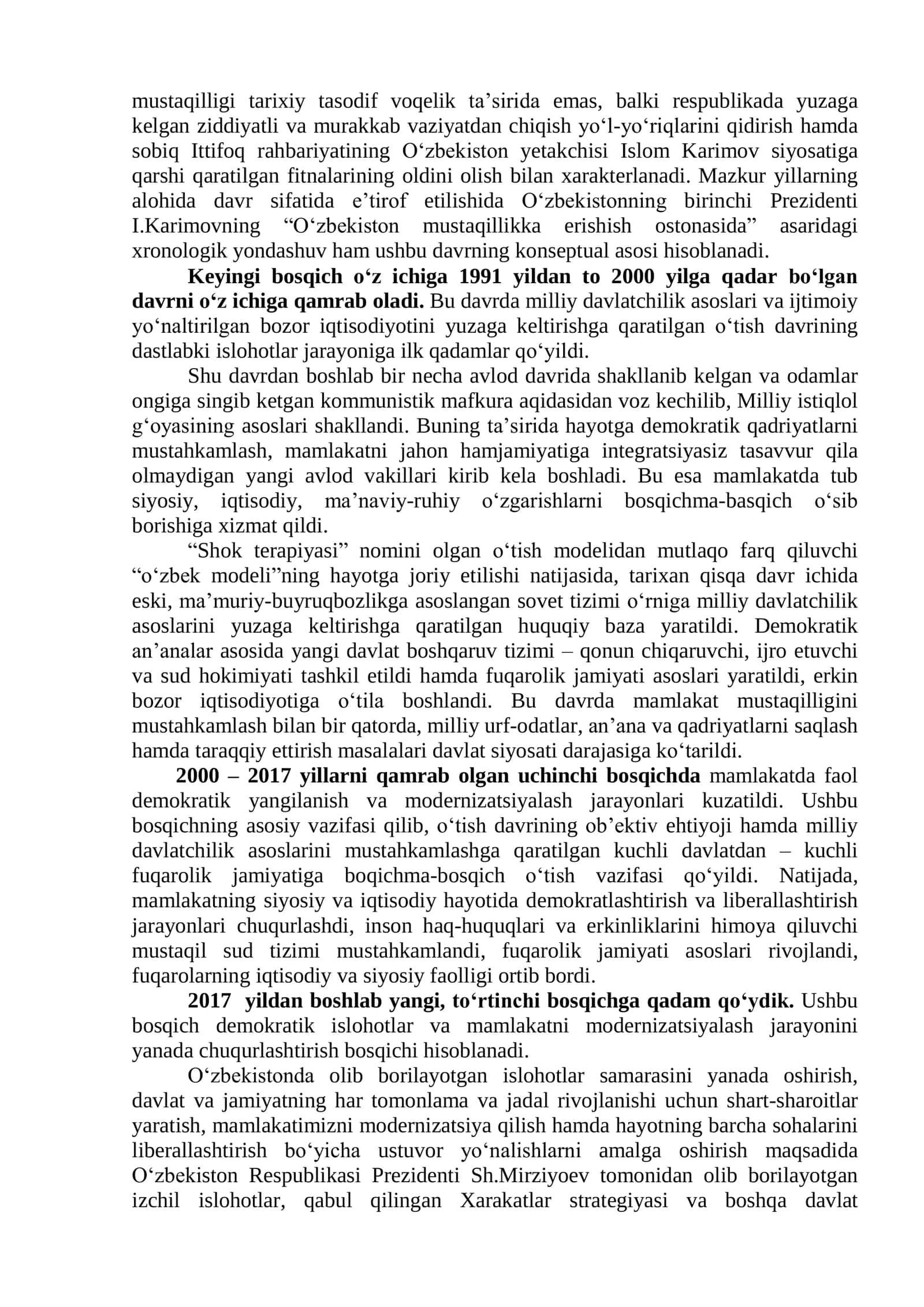 “O‘zbekistonning eng yangi tarixi” o‘quv fanining predmeti, maqsadi va vazifalari, nazariy-metodologik tamoyillari 3