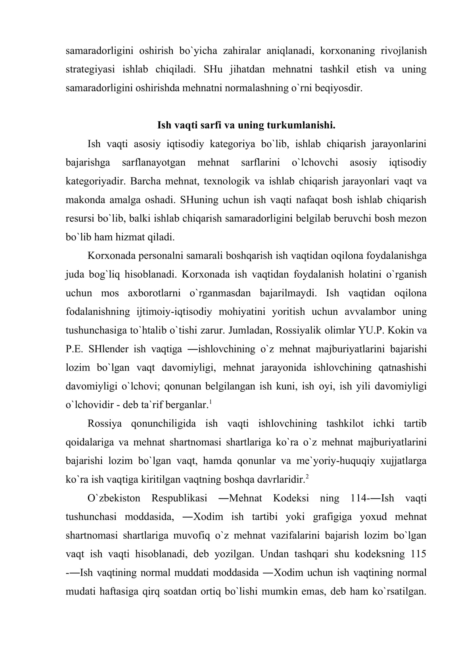 Mеhnatni tashkil etishda mеhnatni nоrmalashning o`rni 3
