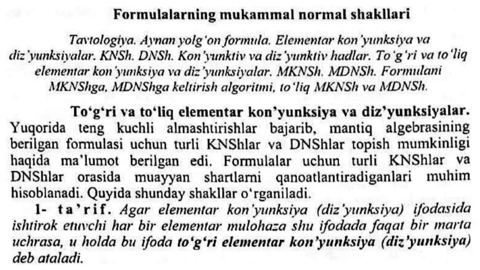 Mulohazalar algebrasi formulalarining tatbiqlari. Rele-kontakt sxemalar 3