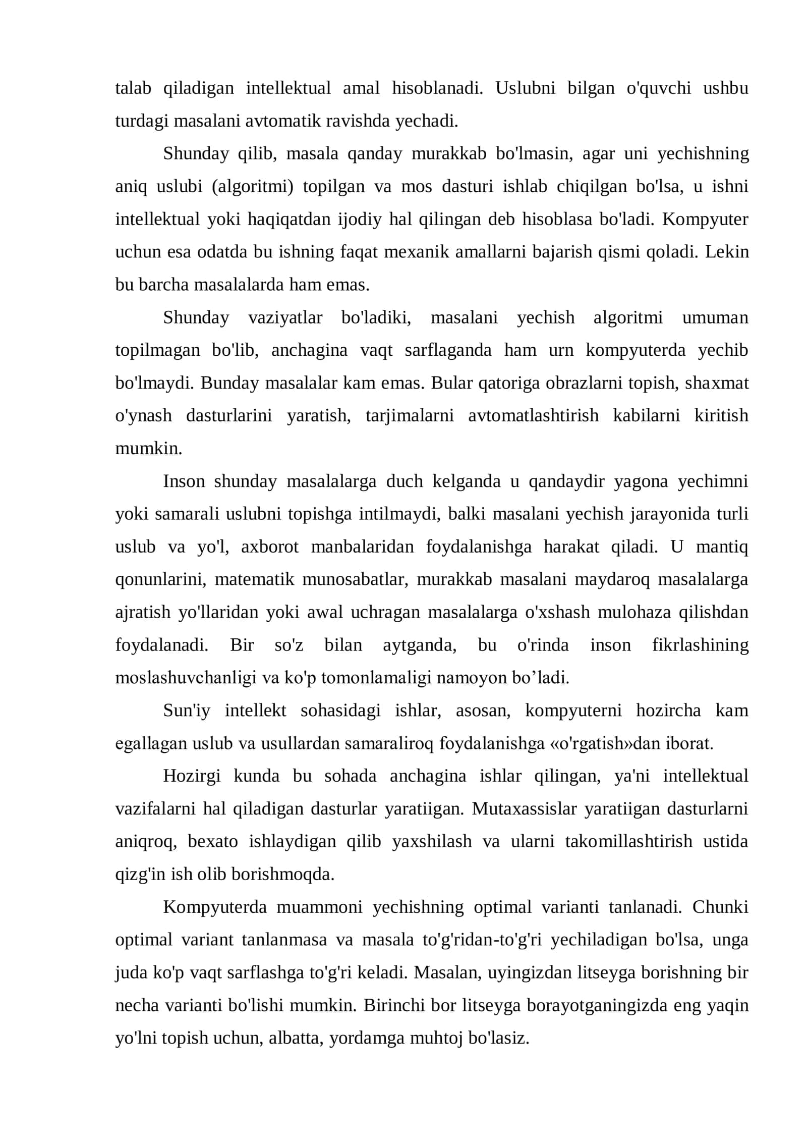Sun’iy intelekt tizimi va undan foydalasnish imkoniyatlari 3