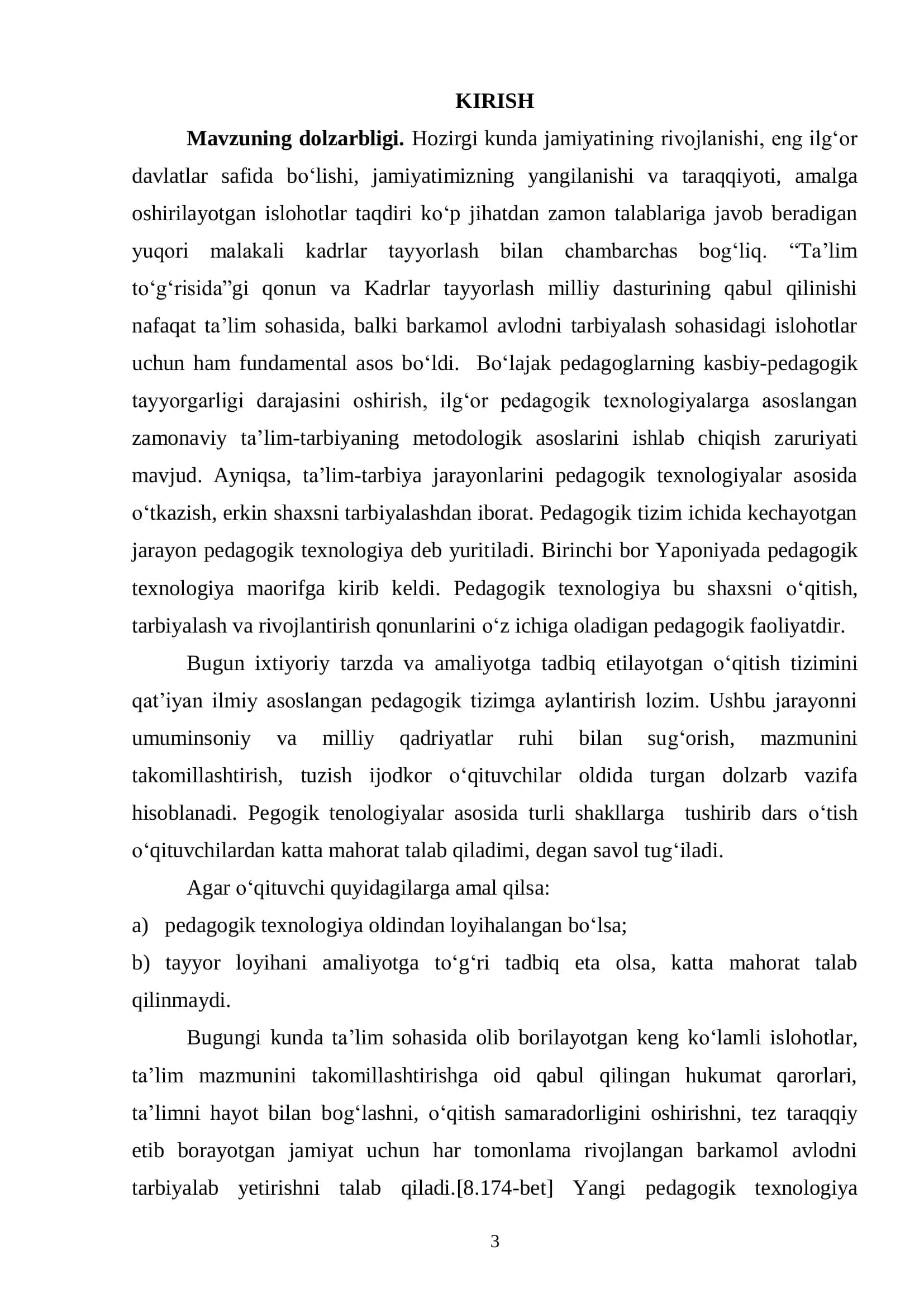 TA’LIM JARAYONI YAXLIT TIZIM SIFATIDA. TA’LIM TAMOYILLARI 3