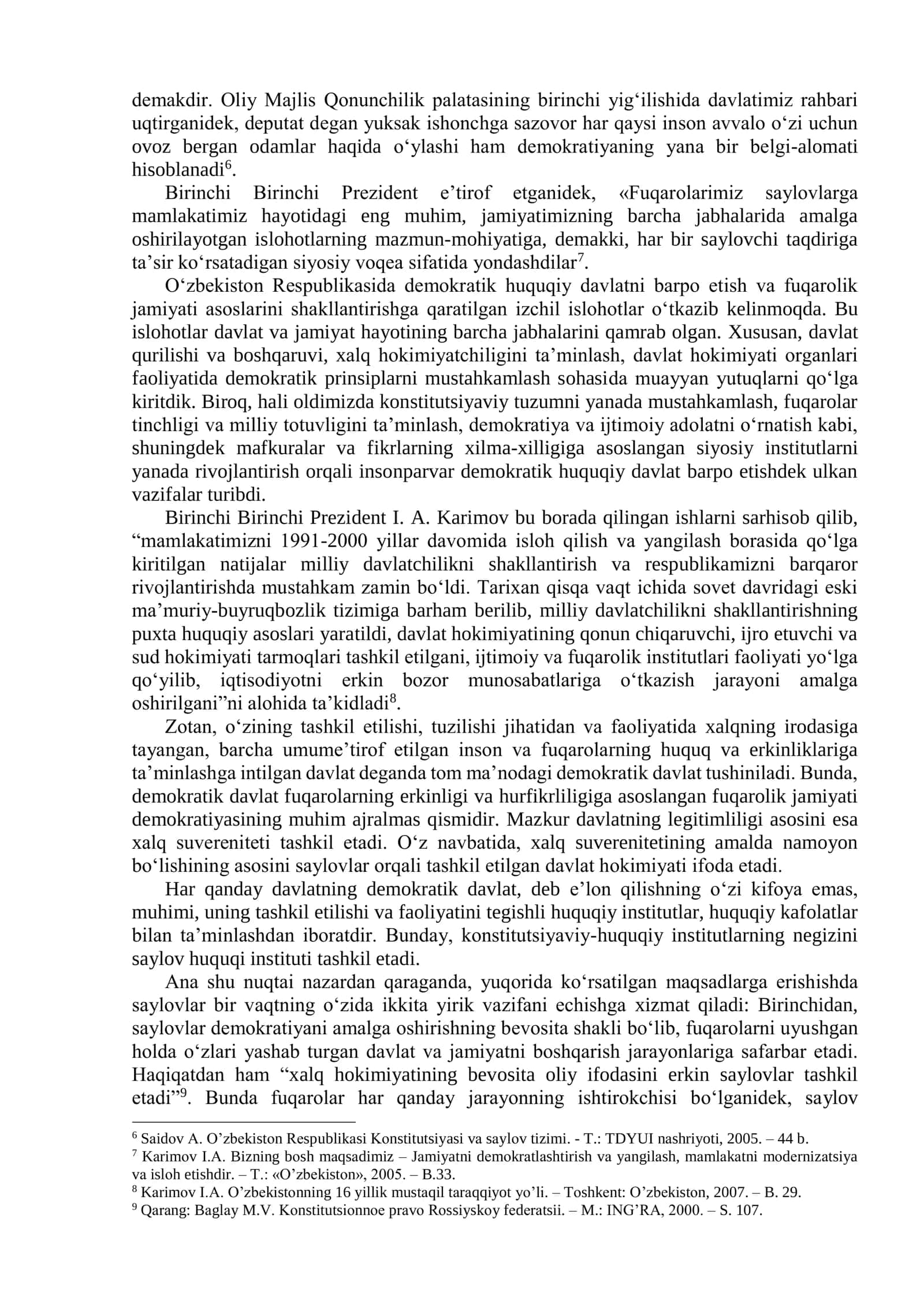 SAYLOV HUQUQI ERKINLIGI – FUQAROLIK JAMIYATINING SHARTI 3